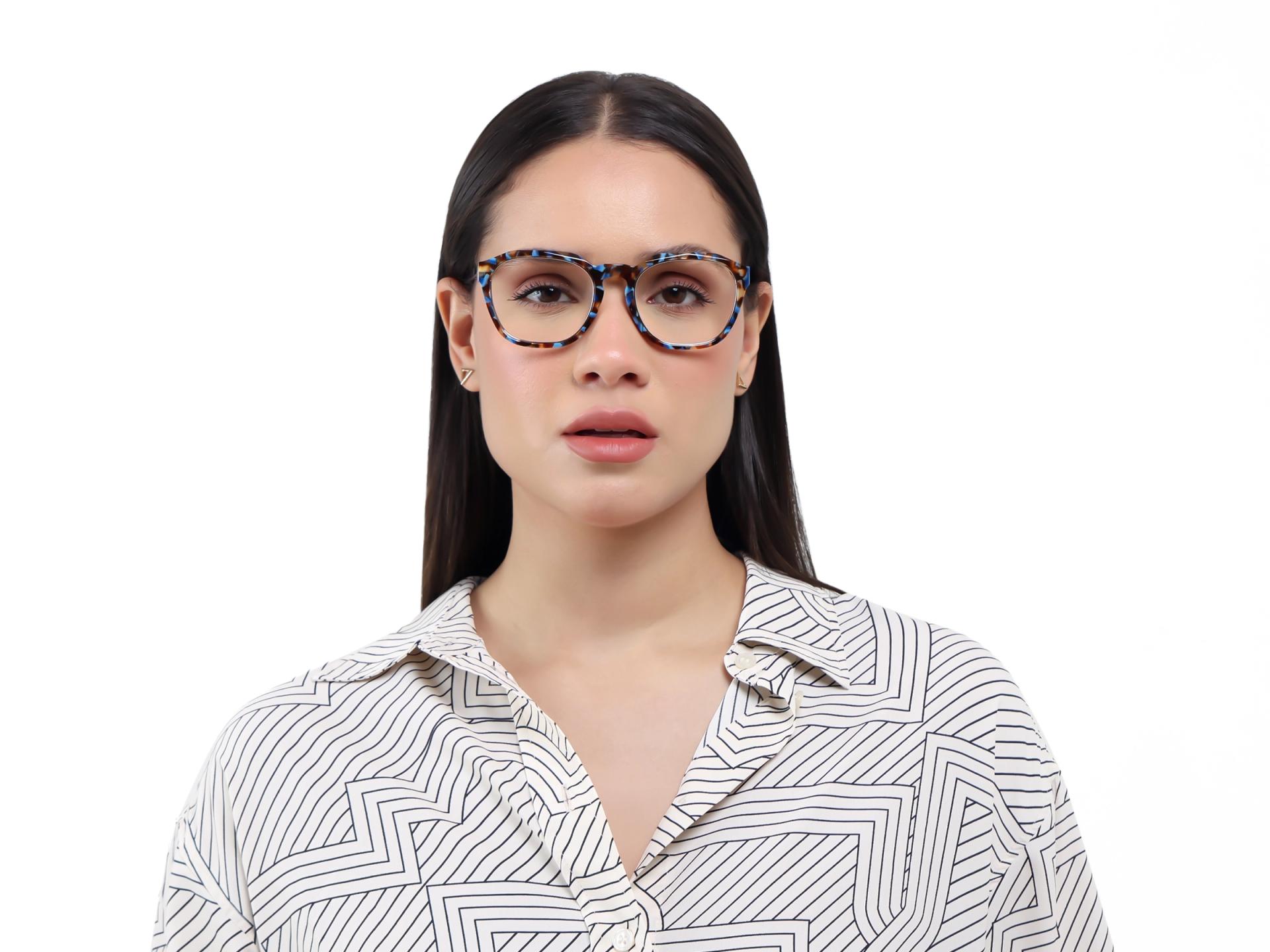 Blue Terrazo Square Fullrim Glasses-3