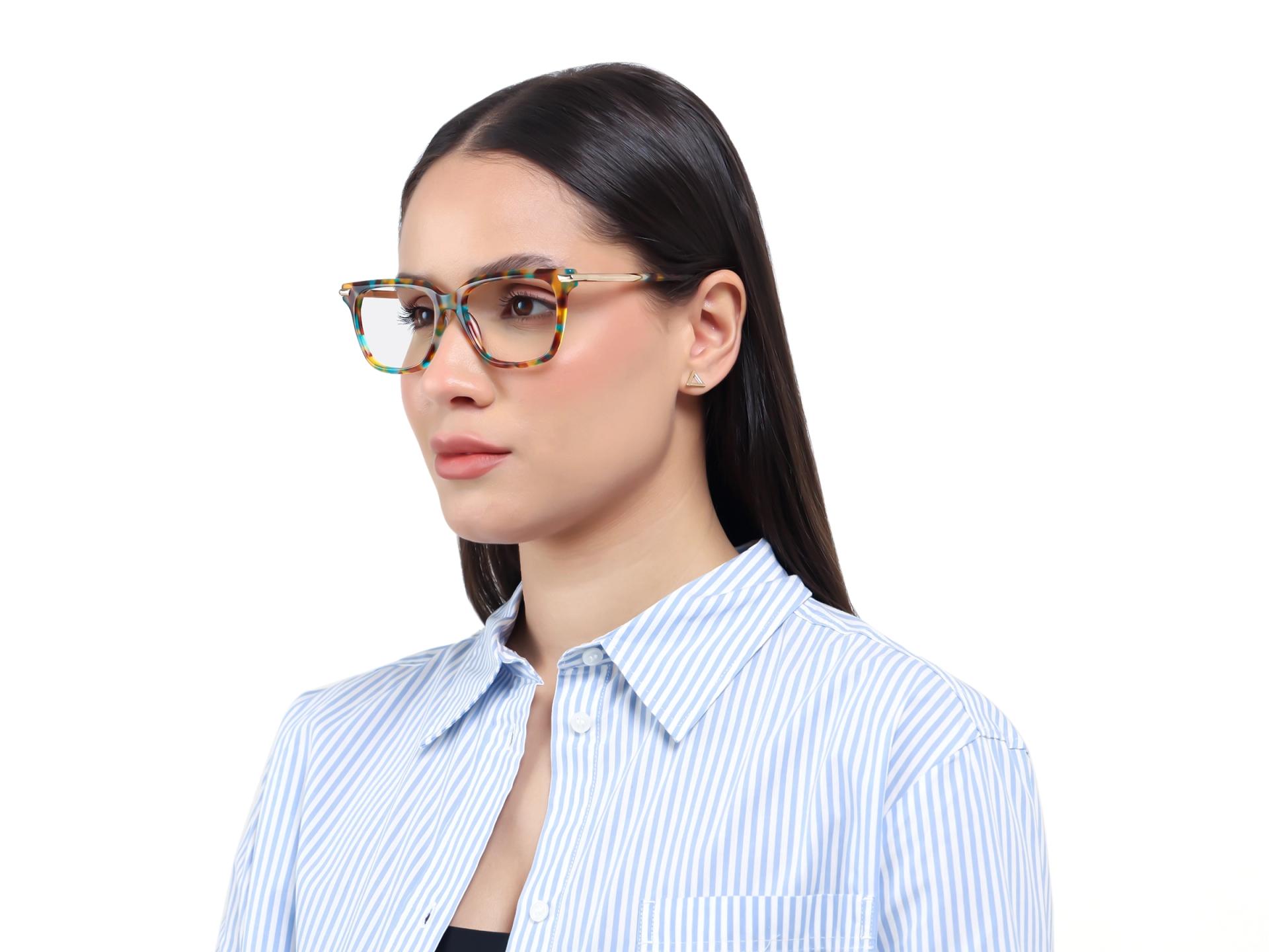 Aventurine Tortoise Square Full-Rim Glasses-1