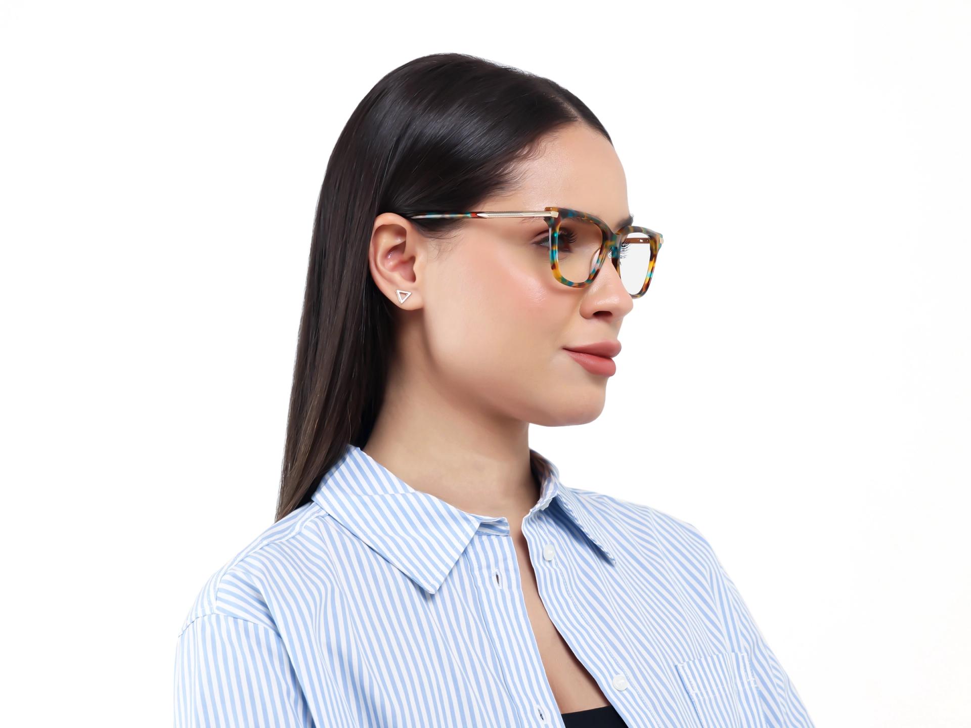 Aventurine Tortoise Square Full-Rim Glasses-1