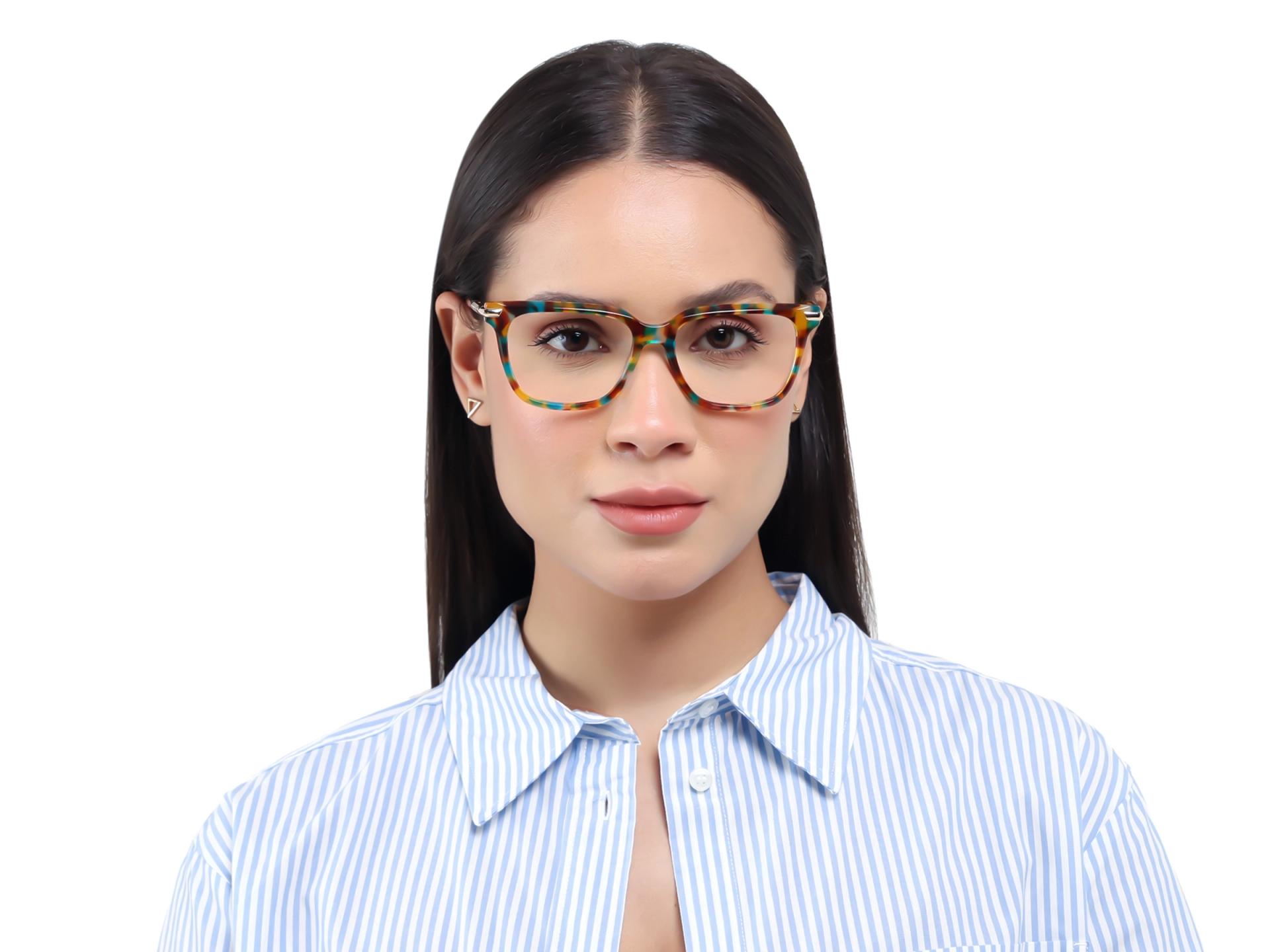Aventurine Tortoise Square Full-Rim Glasses-1