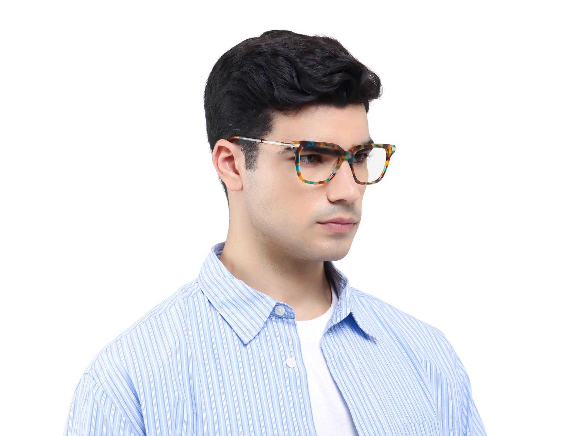 Aventurine Tortoise Square Full-Rim Glasses-1