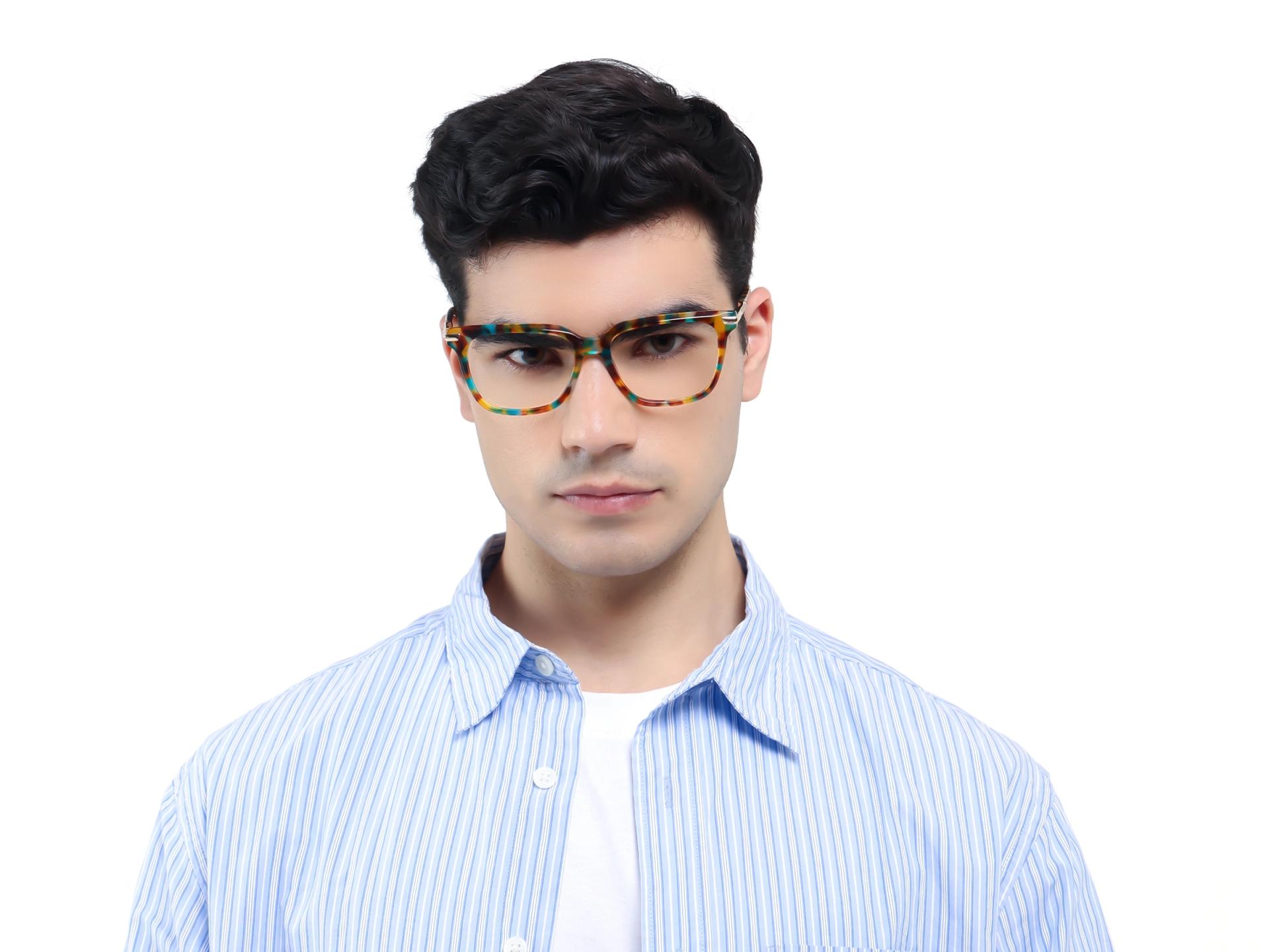 Aventurine Tortoise Square Full-Rim Glasses-1