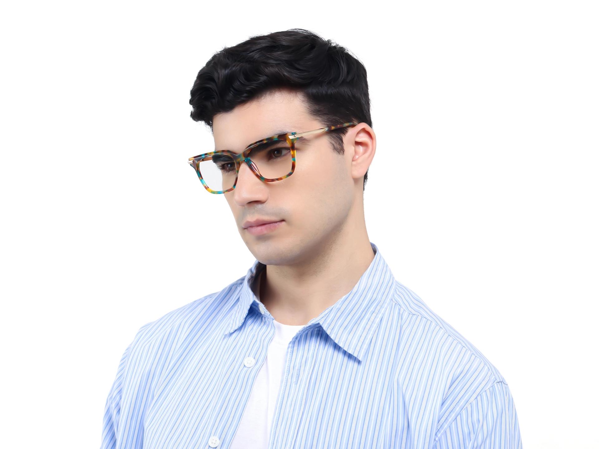 Aventurine Tortoise Square Full-Rim Glasses-1