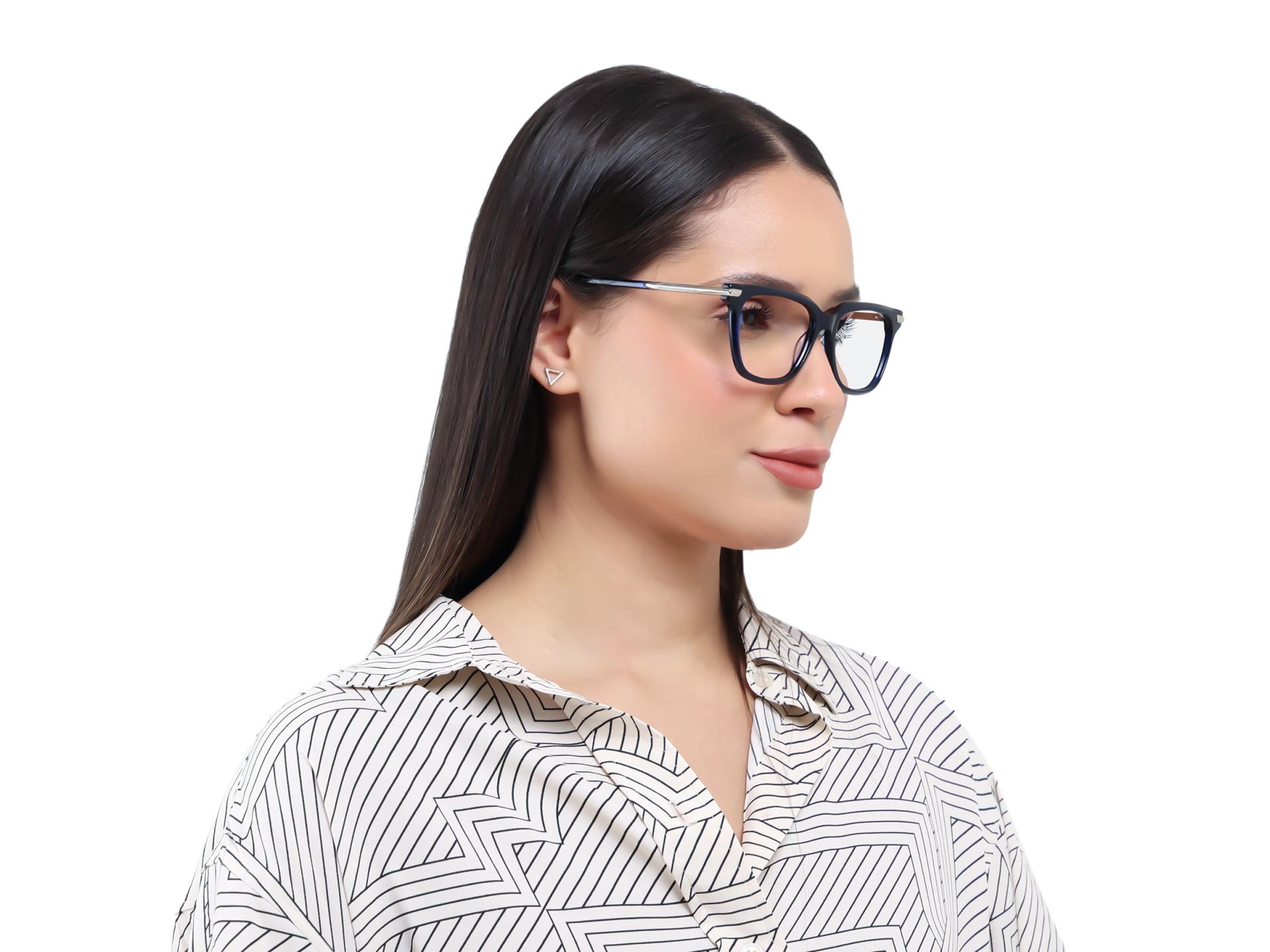 Blue Square Spring Hinges Full-Rim Glasses-1
