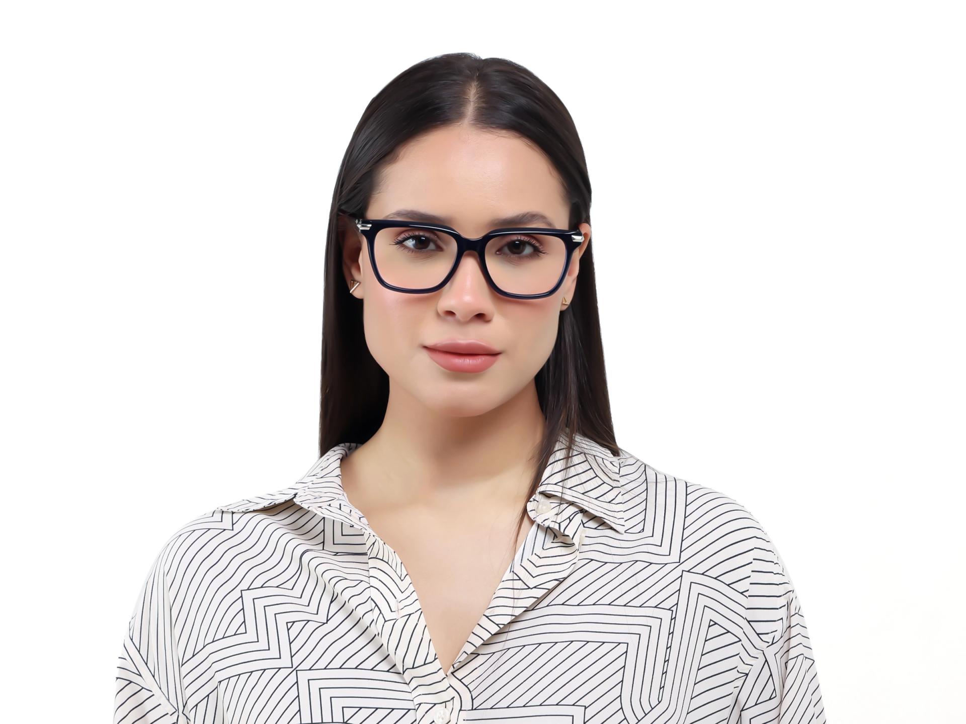 Blue Square Spring Hinges Full-Rim Glasses-1