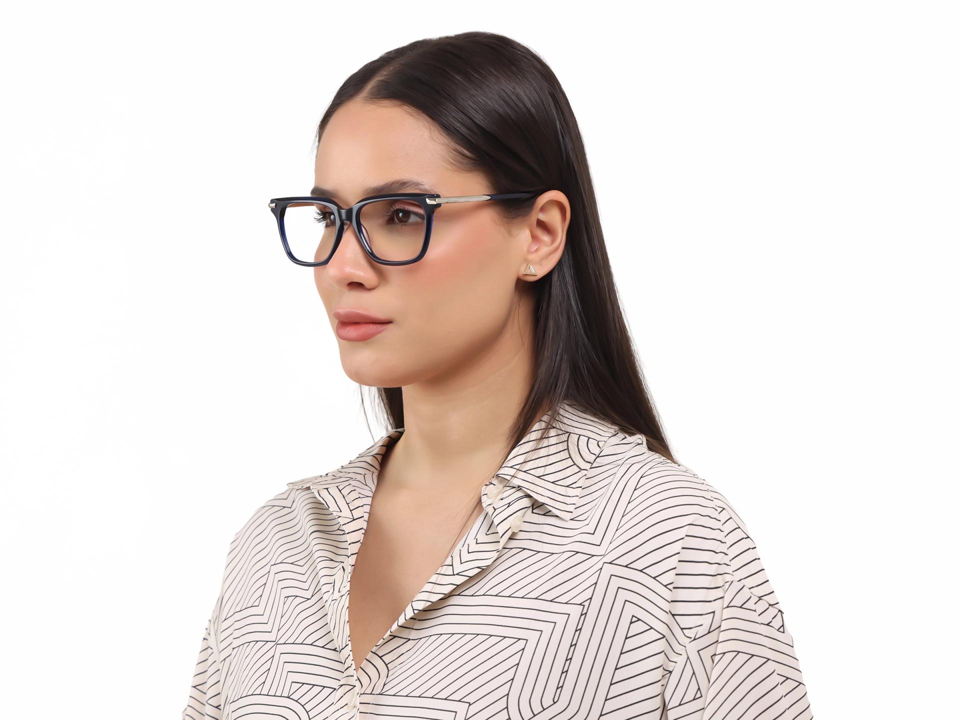Blue Square Spring Hinges Full-Rim Glasses-1