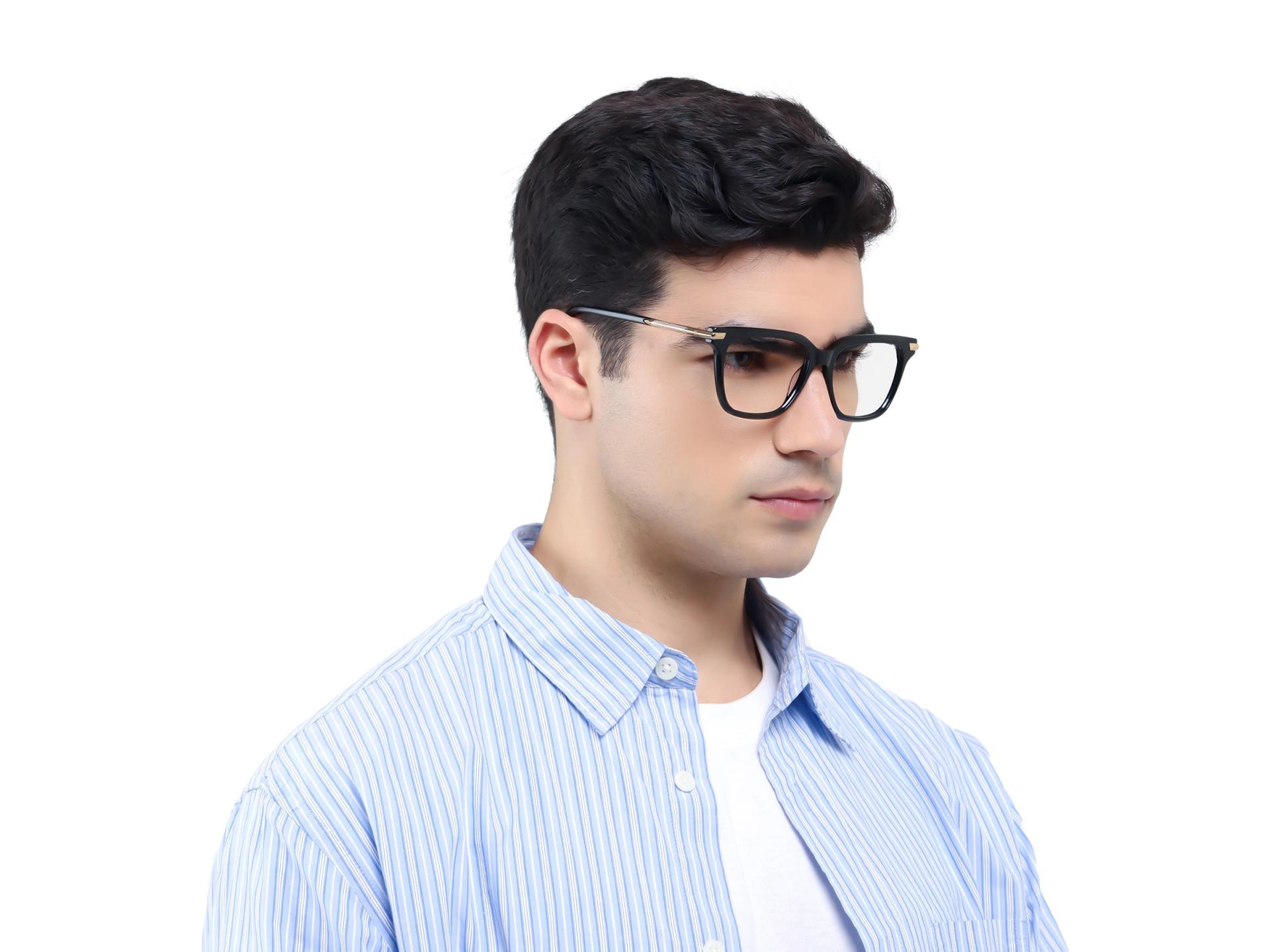 Blue Square Spring Hinges Full-Rim Glasses-1