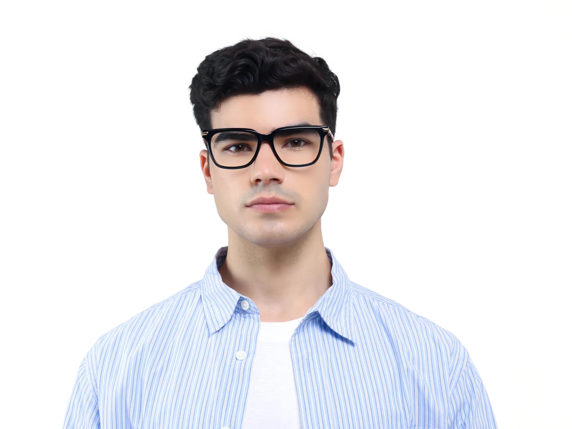 Blue Square Spring Hinges Full-Rim Glasses-1