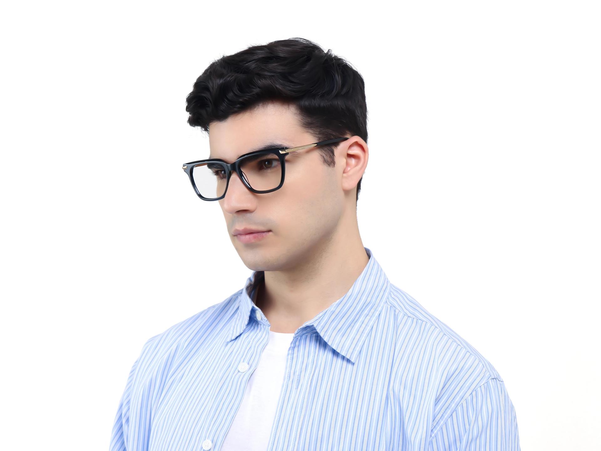 Blue Square Spring Hinges Full-Rim Glasses-1