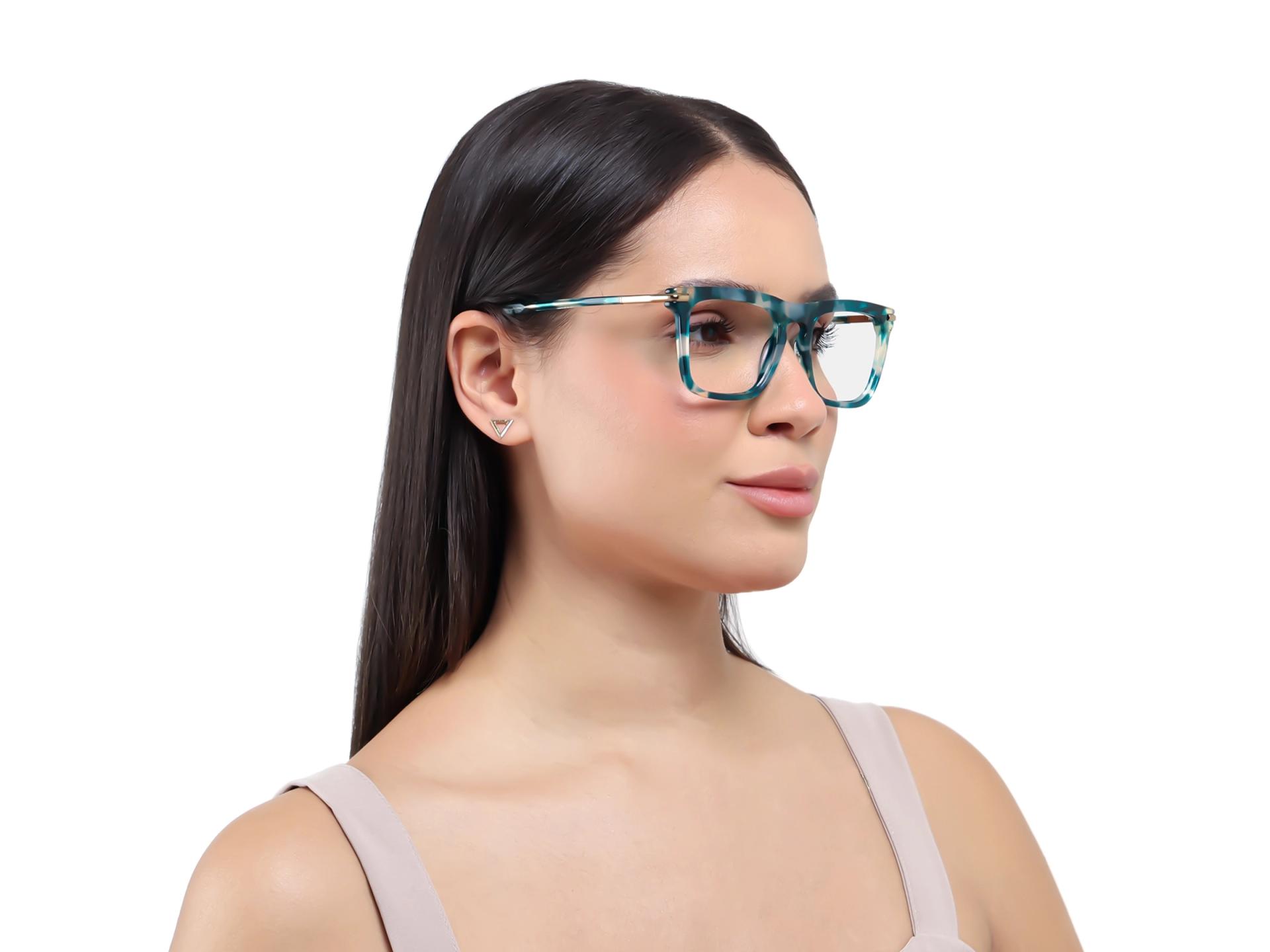 Acetate Green Marble Square Glasses-1