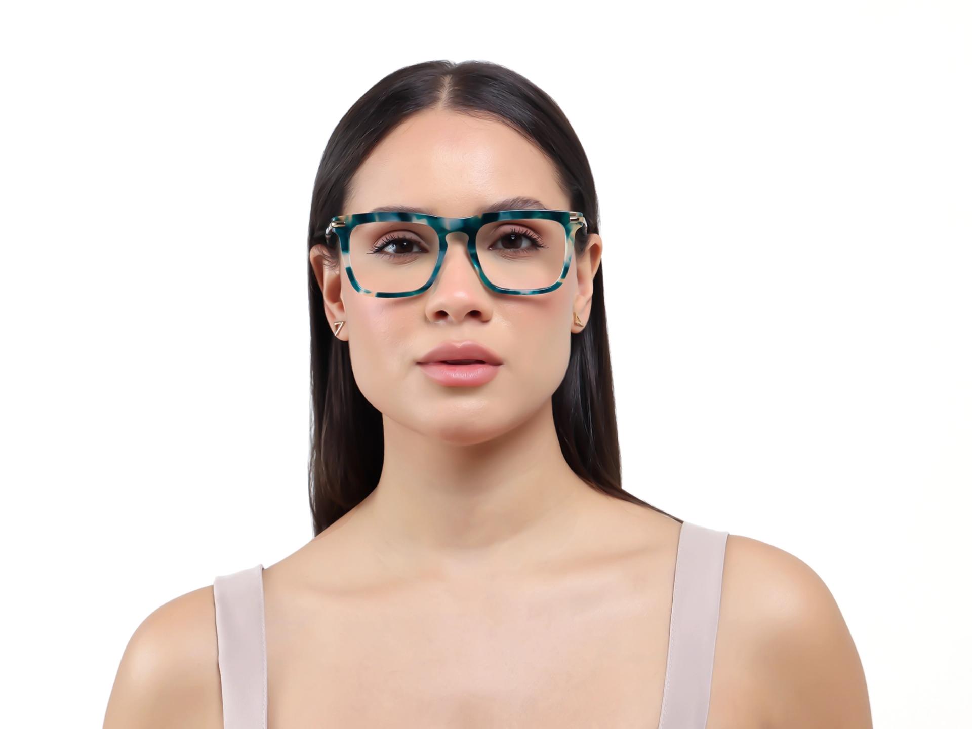 Acetate Green Marble Square Glasses-1