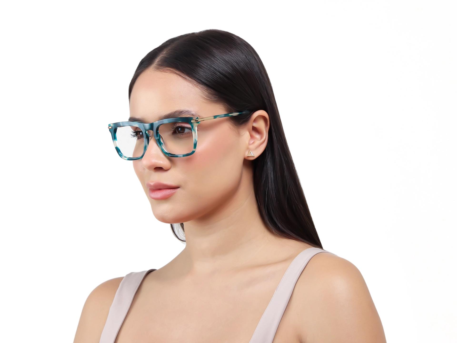 Acetate Green Marble Square Glasses-1