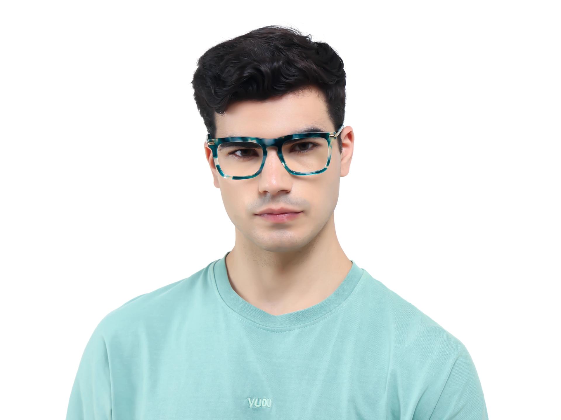 Acetate Green Marble Square Glasses-1