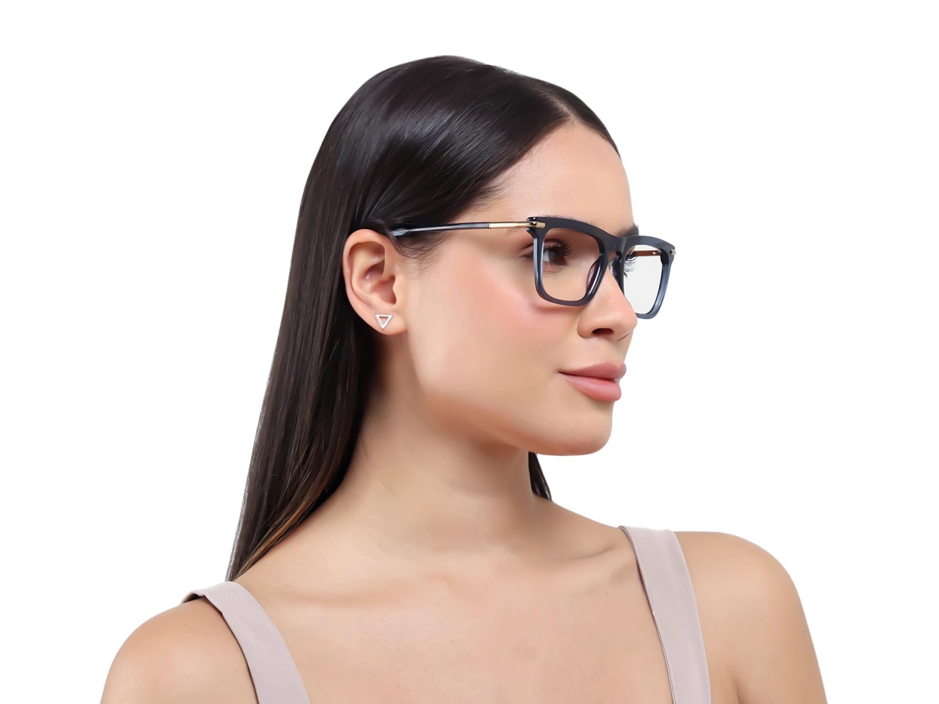 Crystal Denim Blue Keyhole Bridge Glasses-1