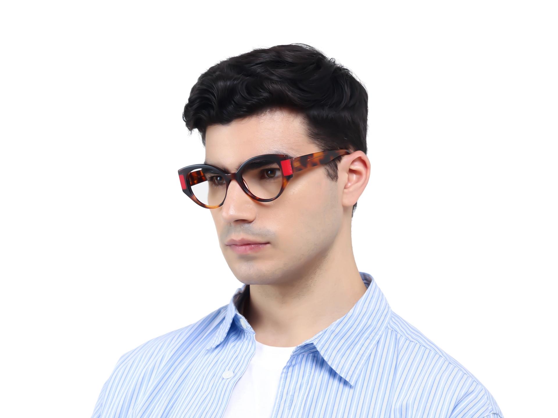 Honey Tortoise Oversized Cateye Glasses-1