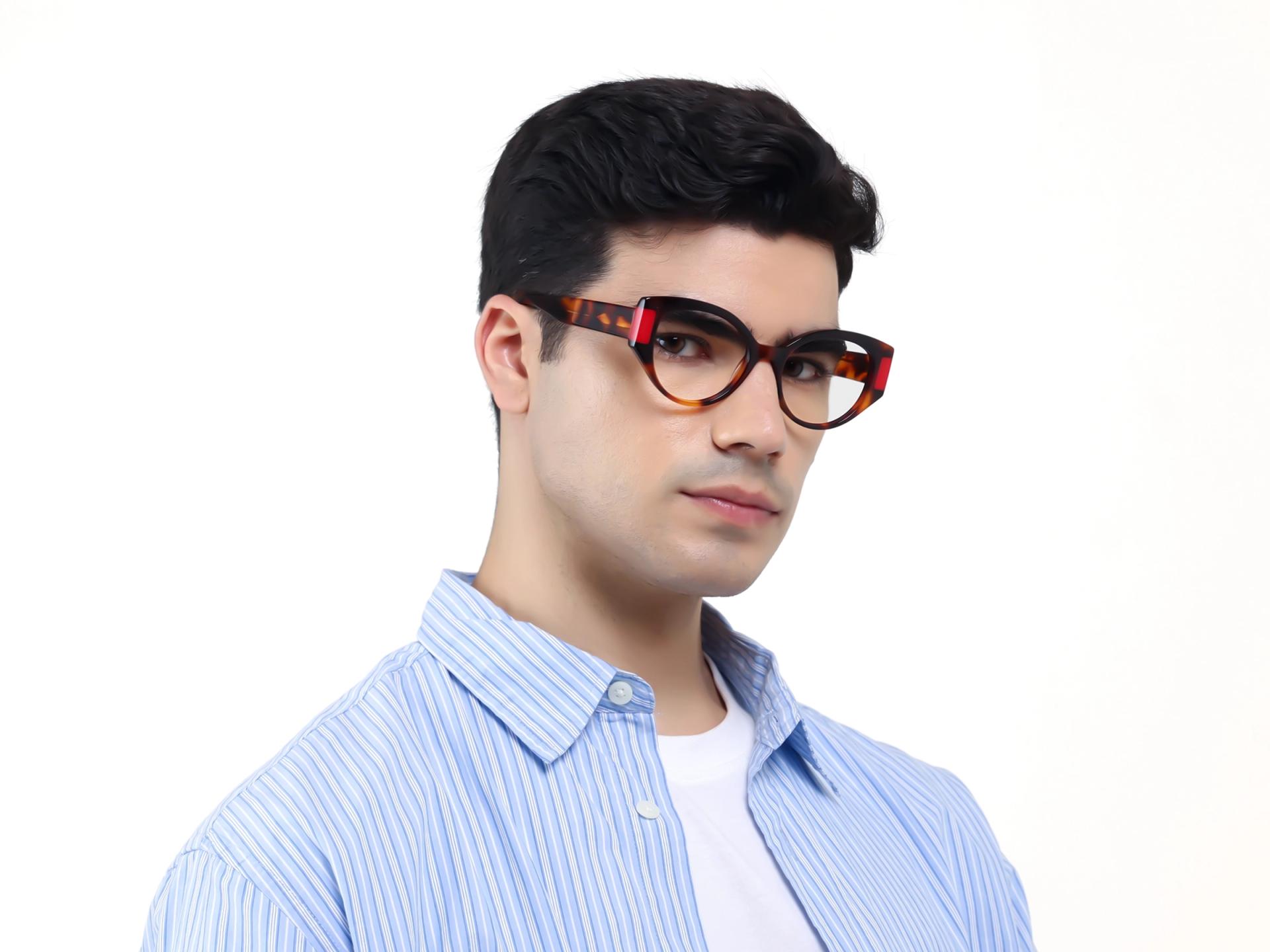 Honey Tortoise Oversized Cateye Glasses-1