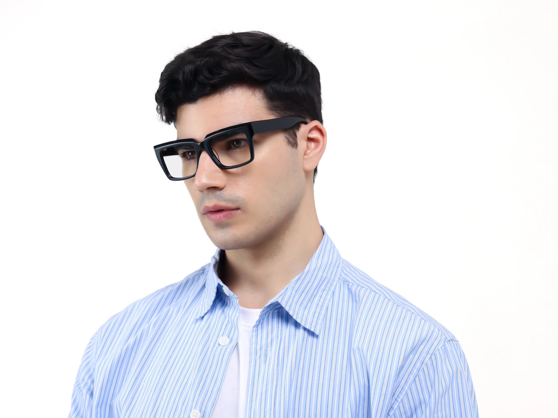Large Rectangular Black Glasses-1