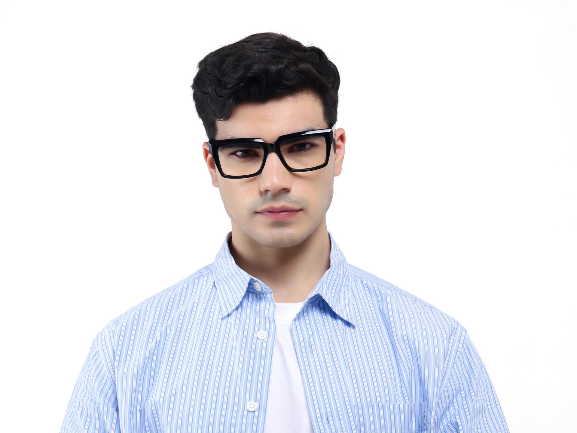 Large Rectangular Black Glasses-1