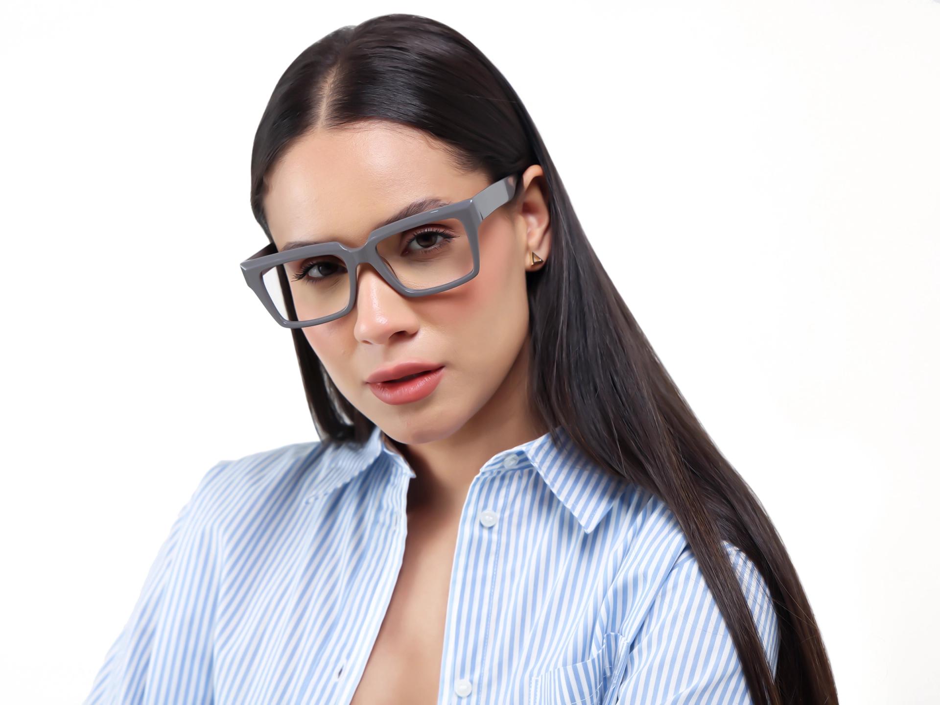 Dim Grey Large Rectangular Glasses-1