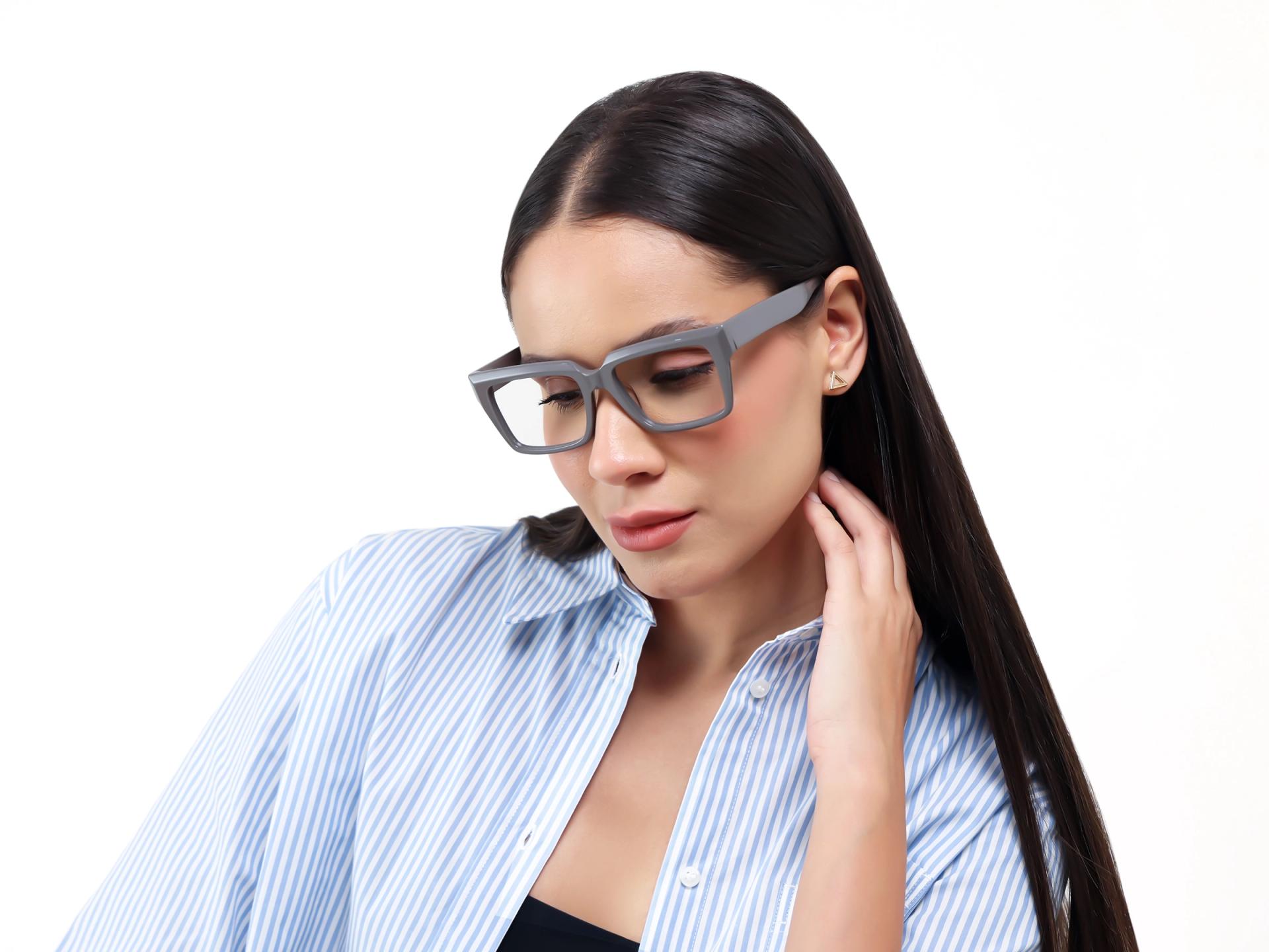 Dim Grey Large Rectangular Glasses-1