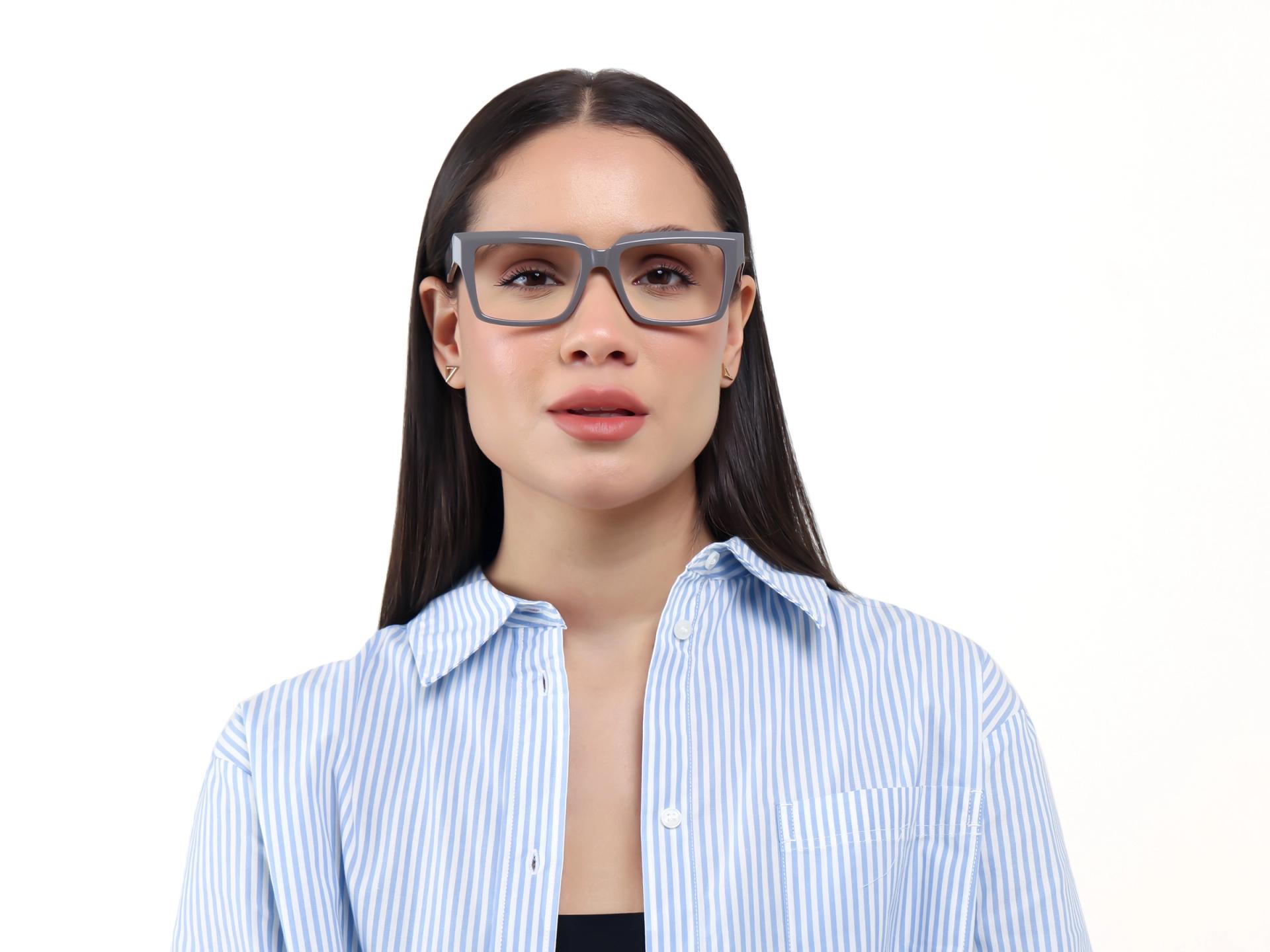 Dim Grey Large Rectangular Glasses-1