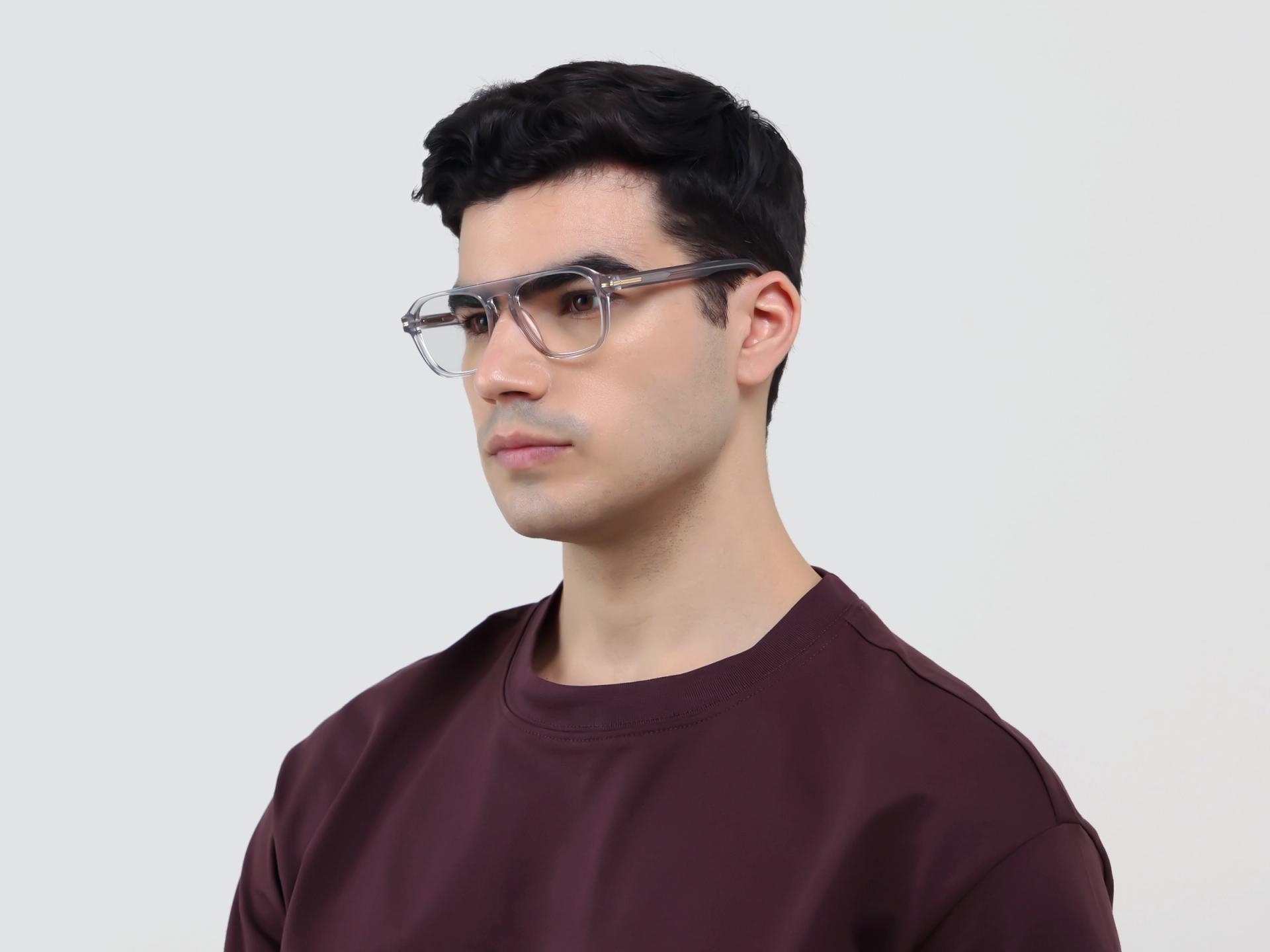 Crystal Clear Pilot Keyhole Bridge Glasses-1
