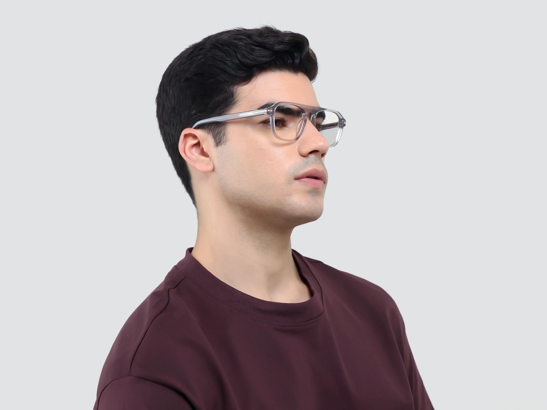 Crystal Clear Pilot Keyhole Bridge Glasses-1