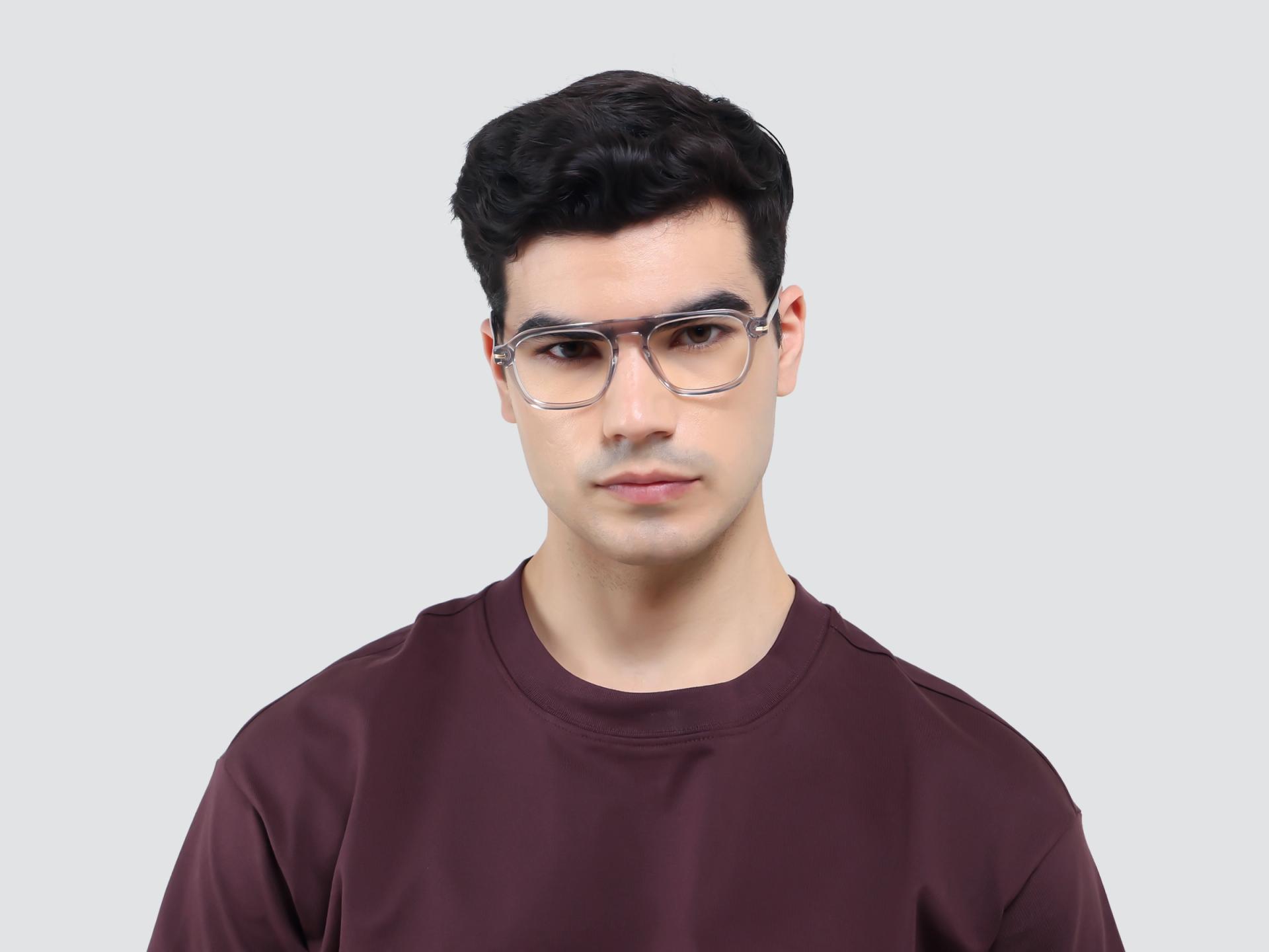 Crystal Clear Pilot Keyhole Bridge Glasses-1