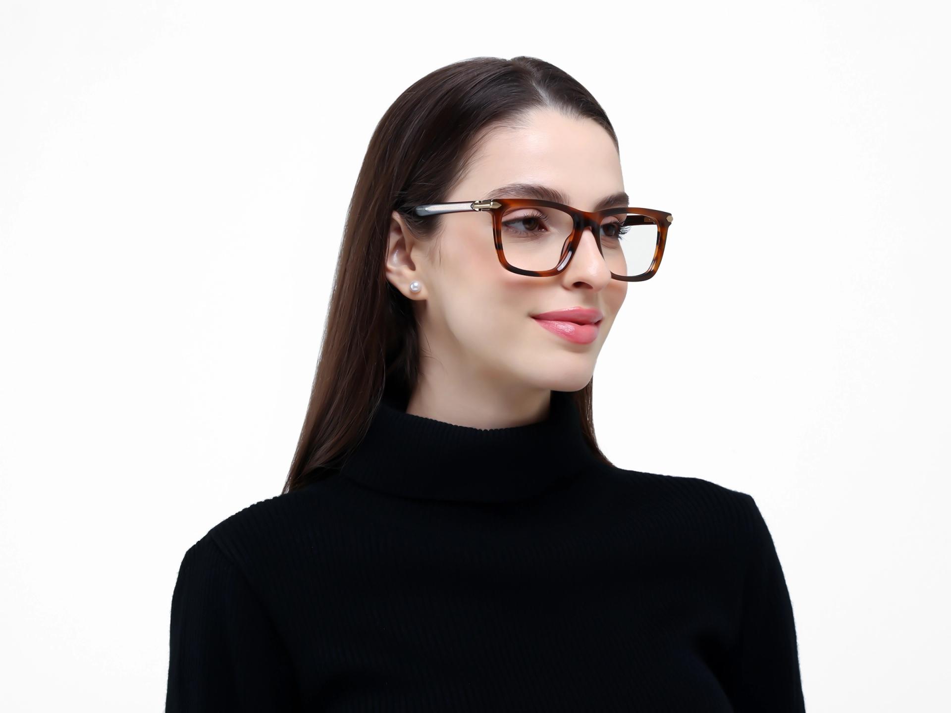Caramel Brown Grotto Square Fullrim Glasses-1