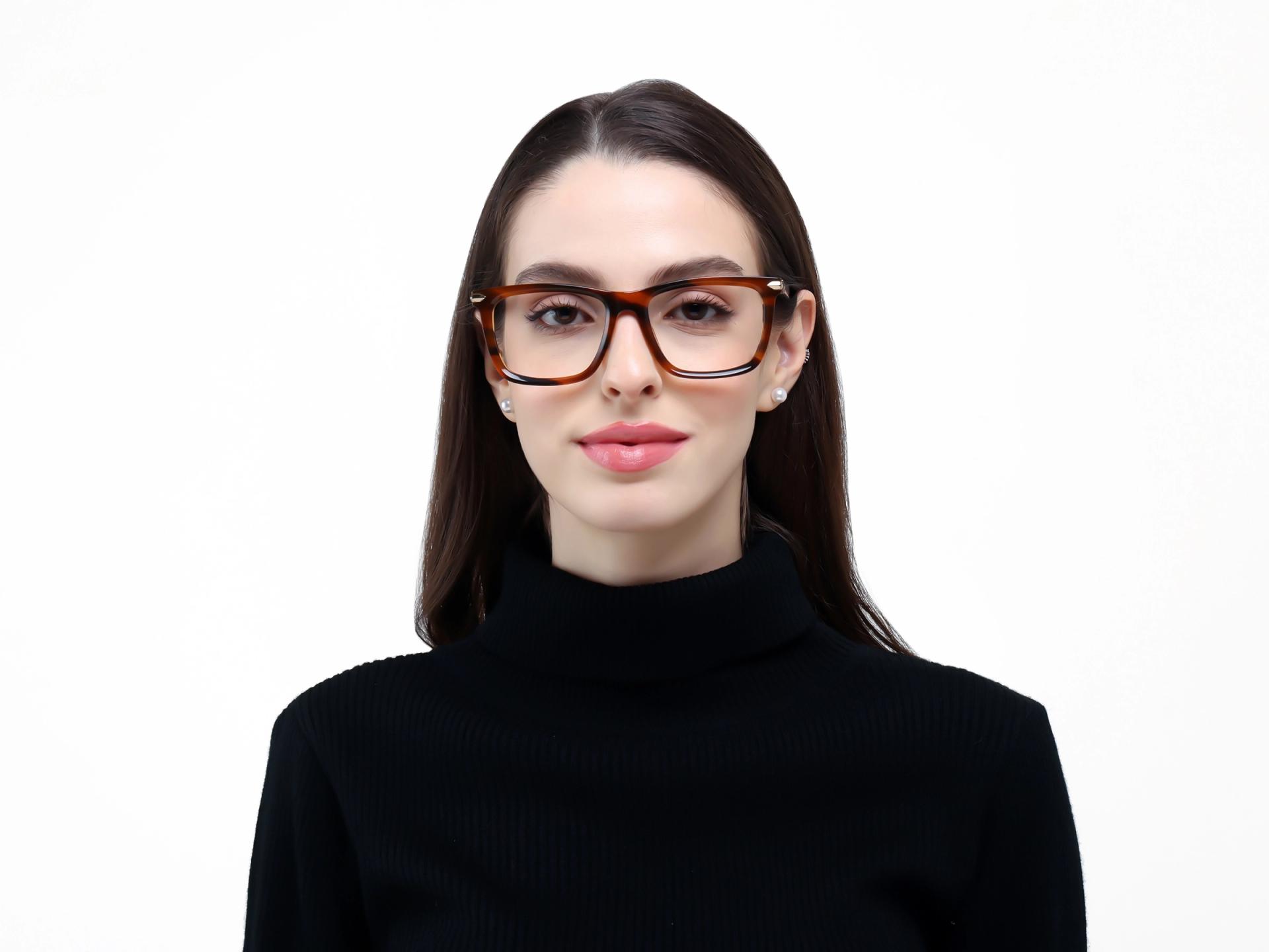 Caramel Brown Grotto Square Fullrim Glasses-1