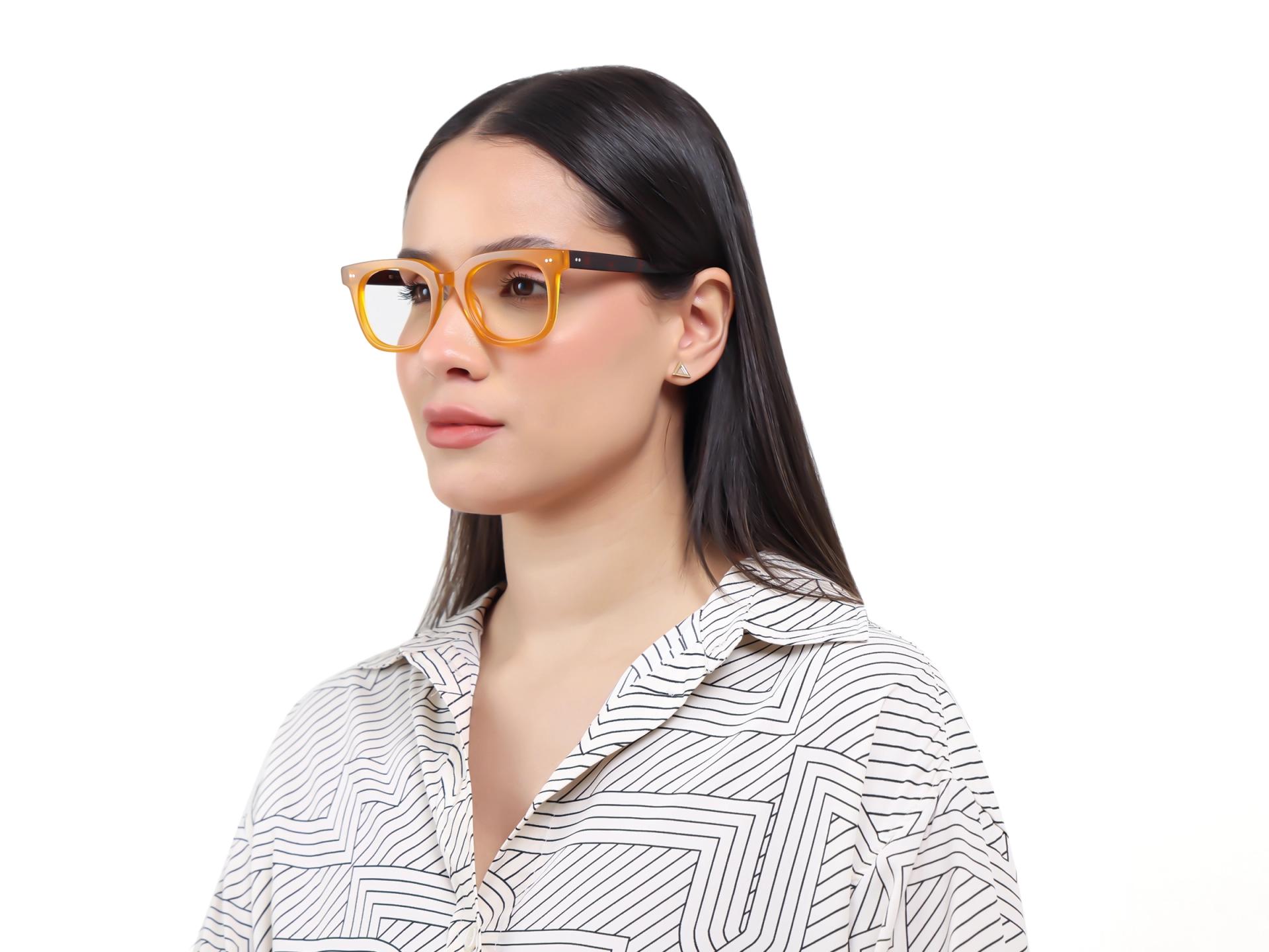 Ochre Gold Square Full-Rim Glasses-1