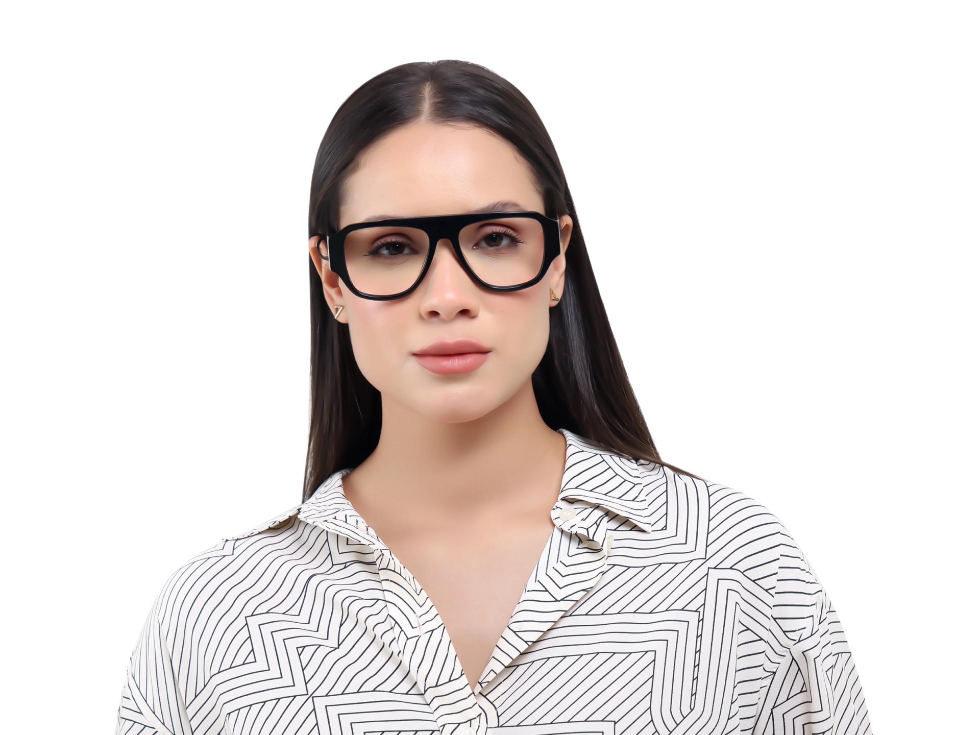 Pilot Black Oversized Fullrim Glasses-1