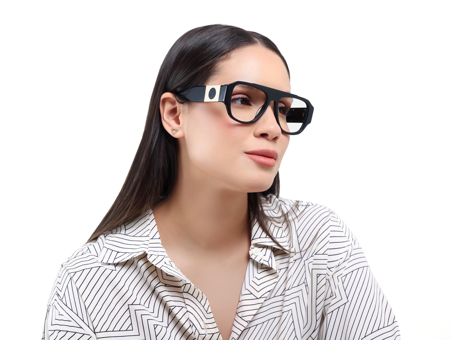 Pilot Black Oversized Fullrim Glasses-1