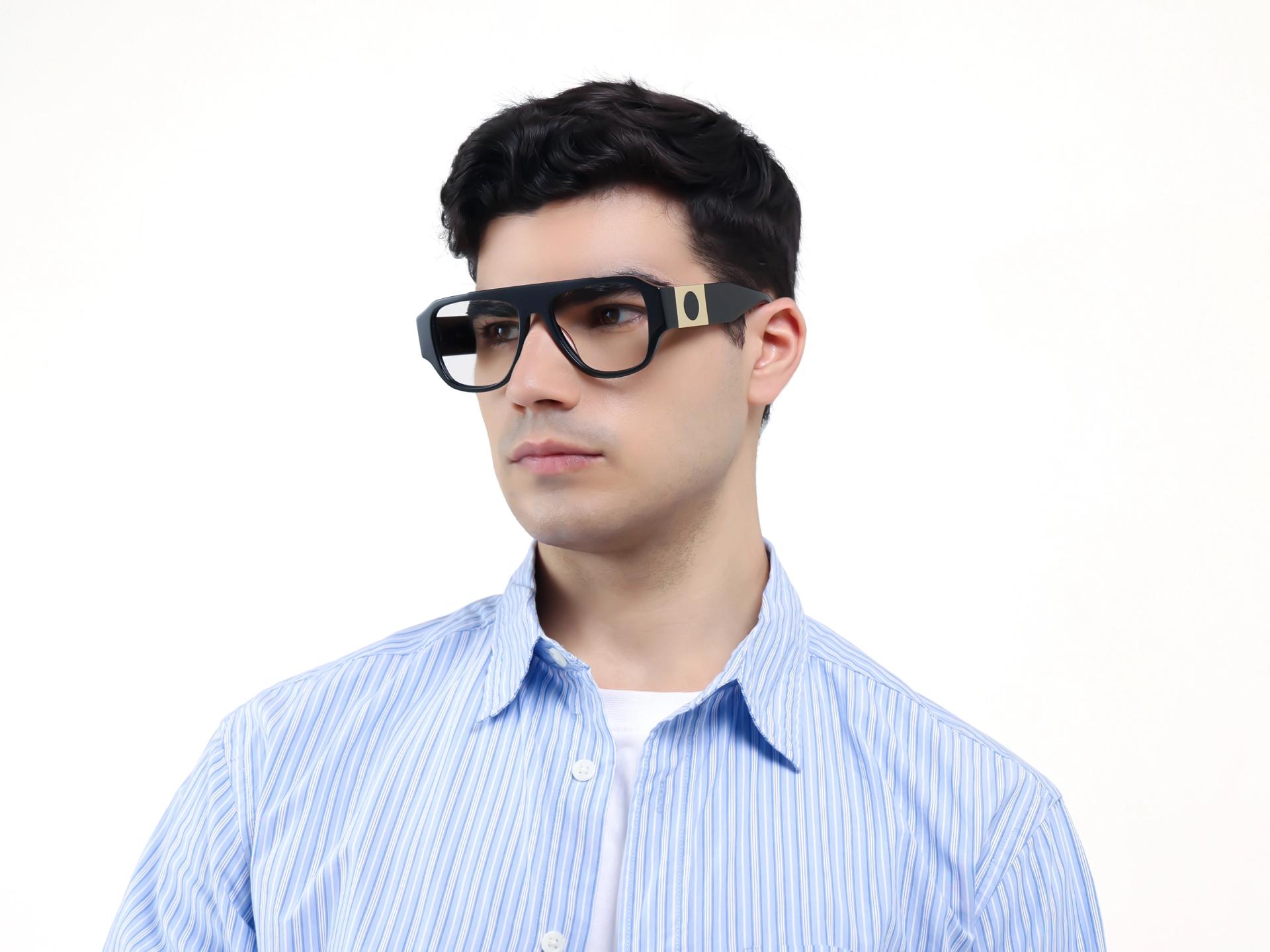 Pilot Black Oversized Fullrim Glasses-1