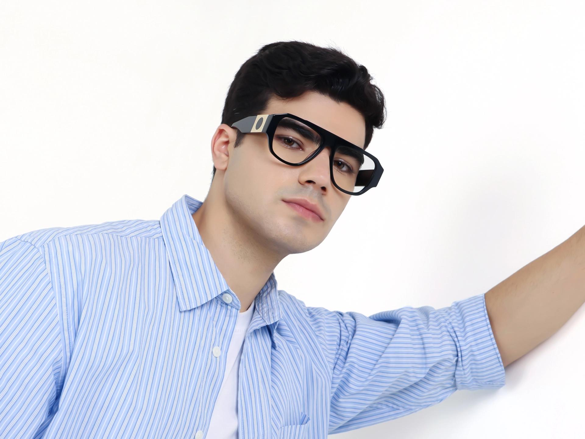 Pilot Black Oversized Fullrim Glasses-1
