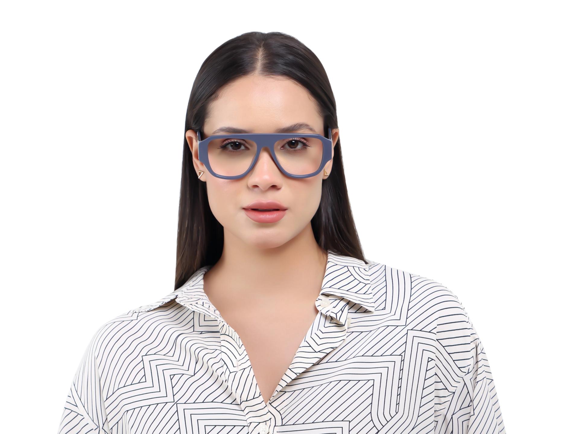 Slate Grey Flattop Oversized Fullrim Glasses-1