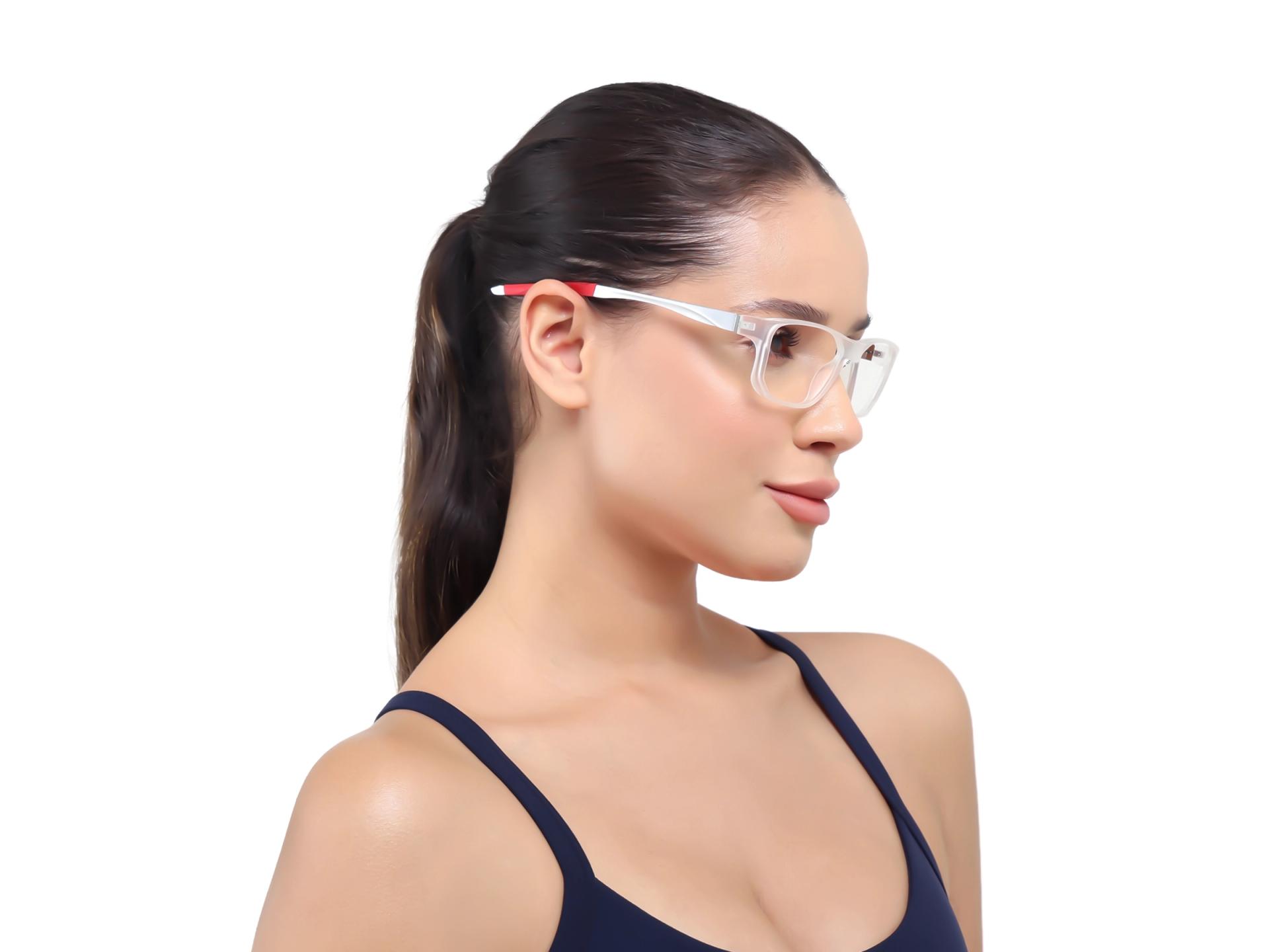 Dove White Rectangular Fullrim Glasses-1