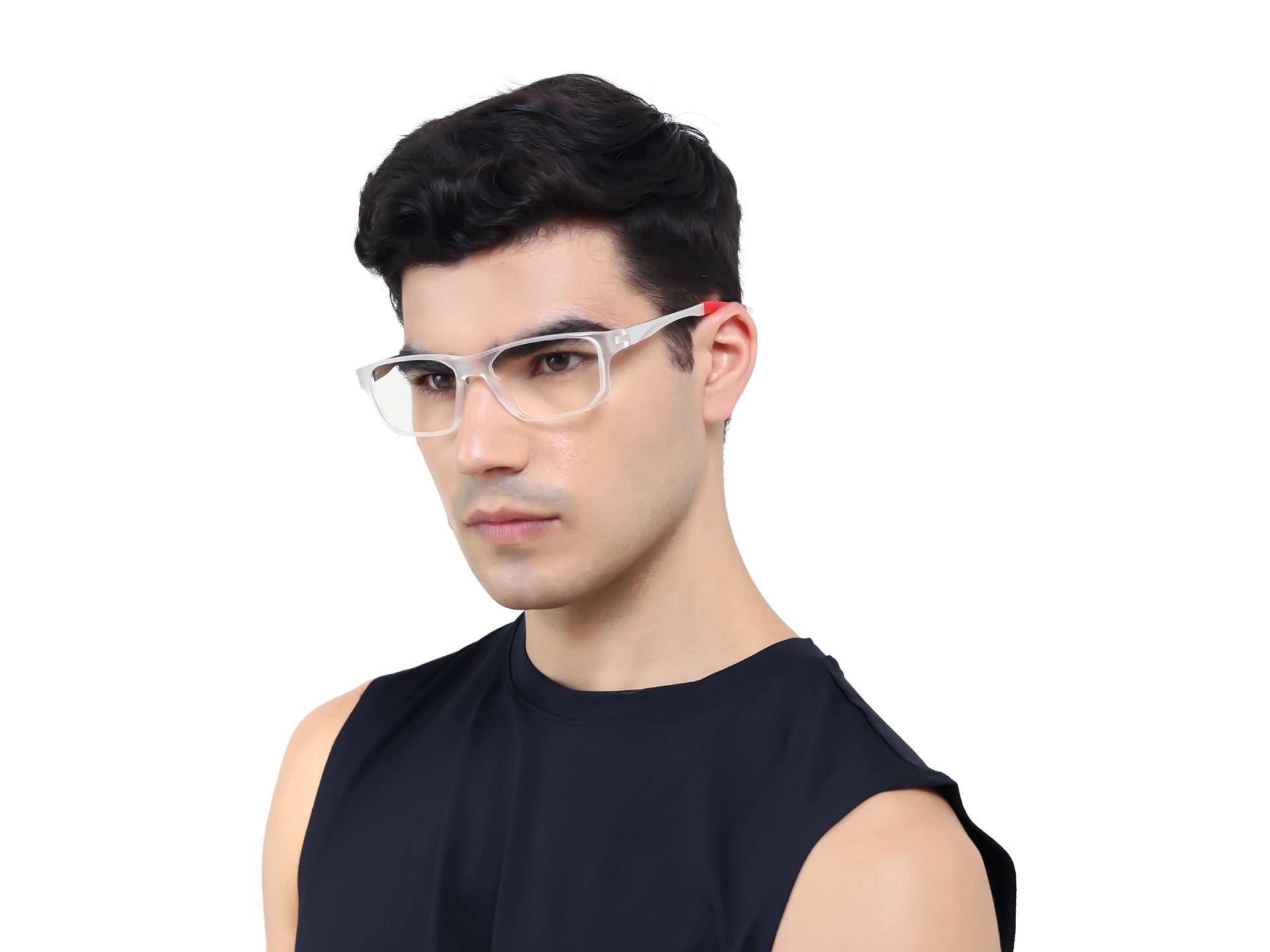 Dove White Rectangular Fullrim Glasses-1