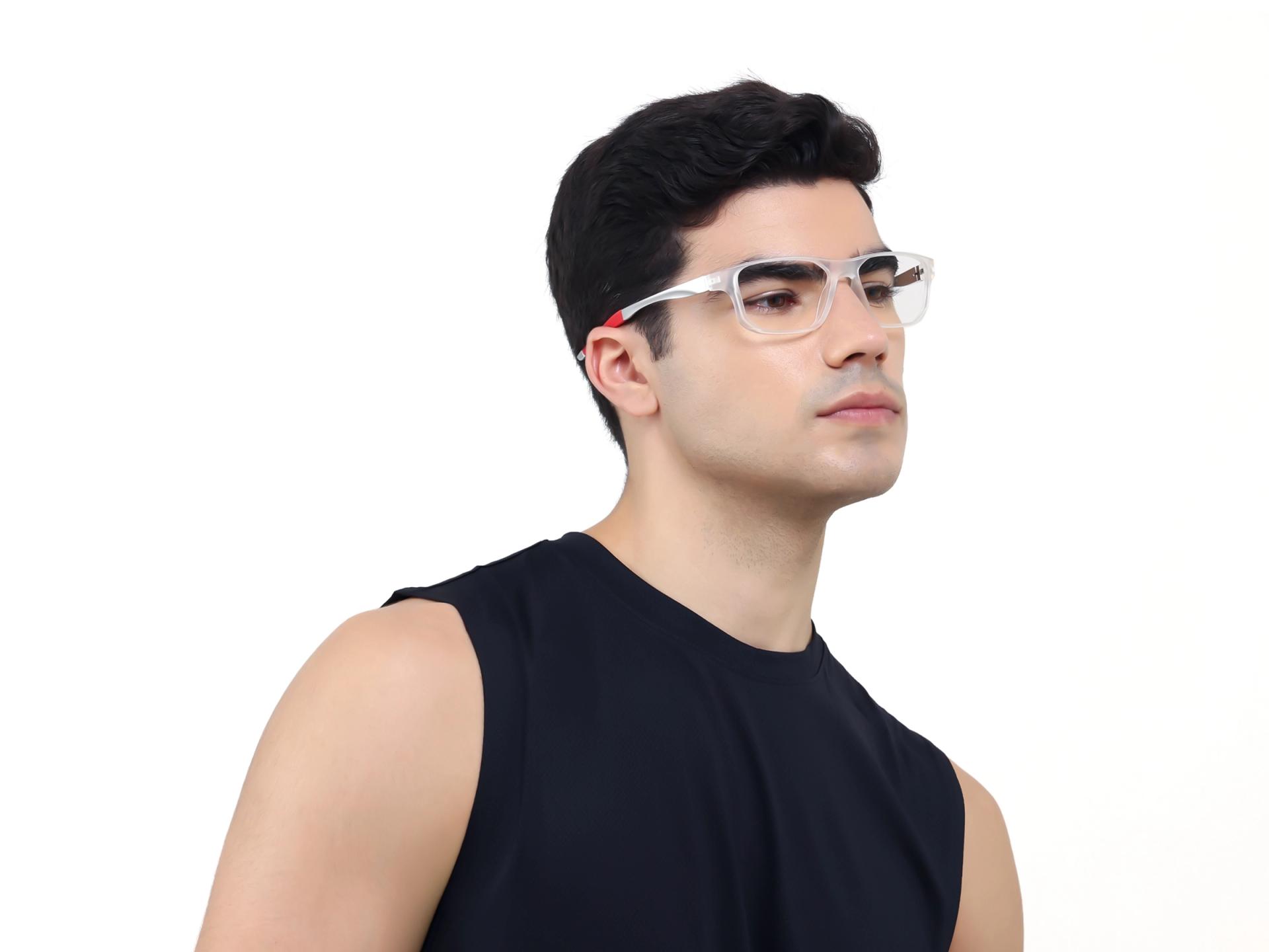 Dove White Rectangular Fullrim Glasses-1