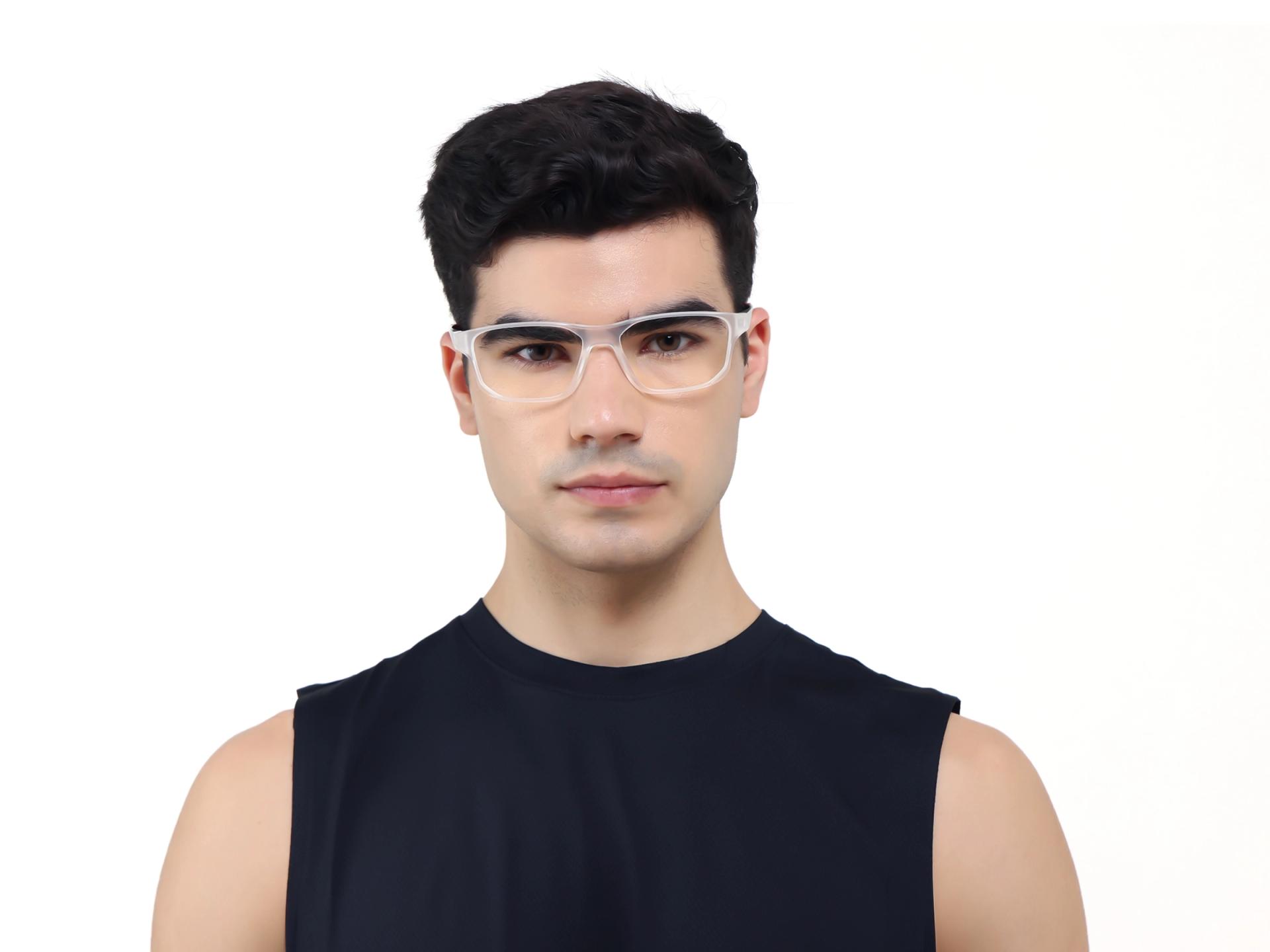 Dove White Rectangular Fullrim Glasses-1