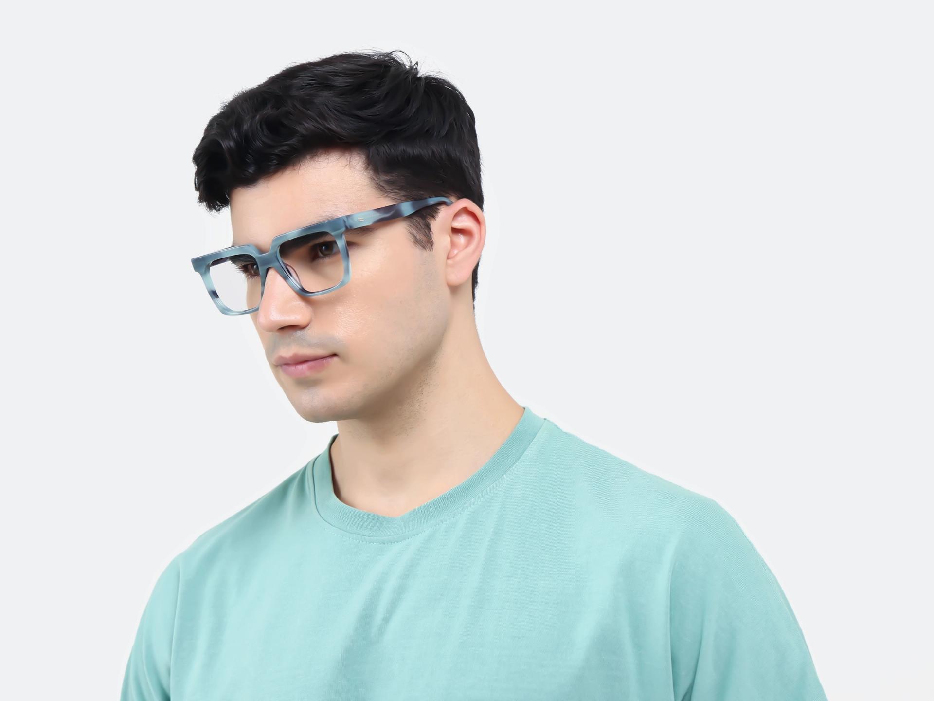 Teal Grotto Square Fullrim Glasses-1