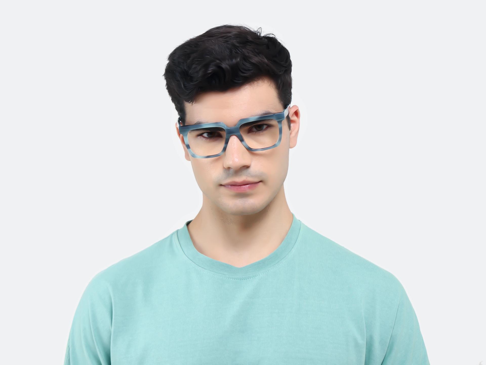 Teal Grotto Square Fullrim Glasses-1