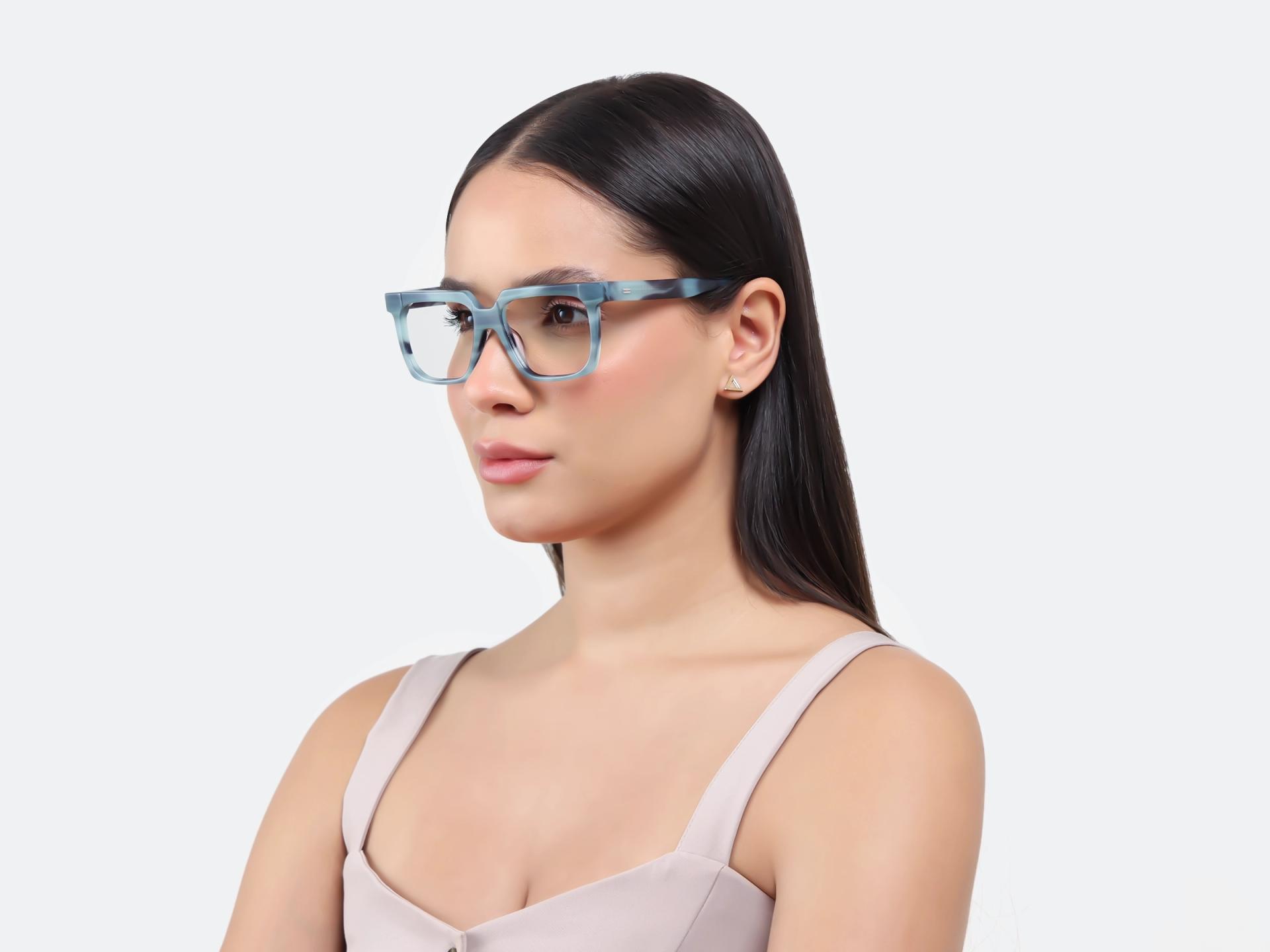 Teal Grotto Square Fullrim Glasses-1