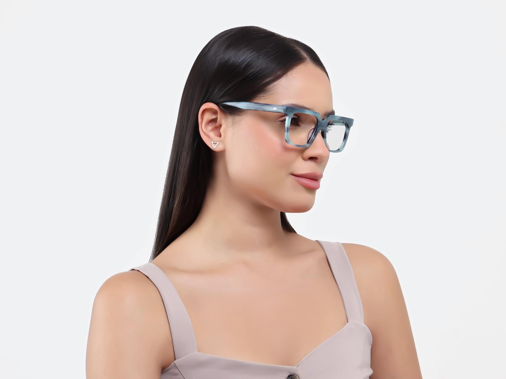 Teal Grotto Square Fullrim Glasses-1