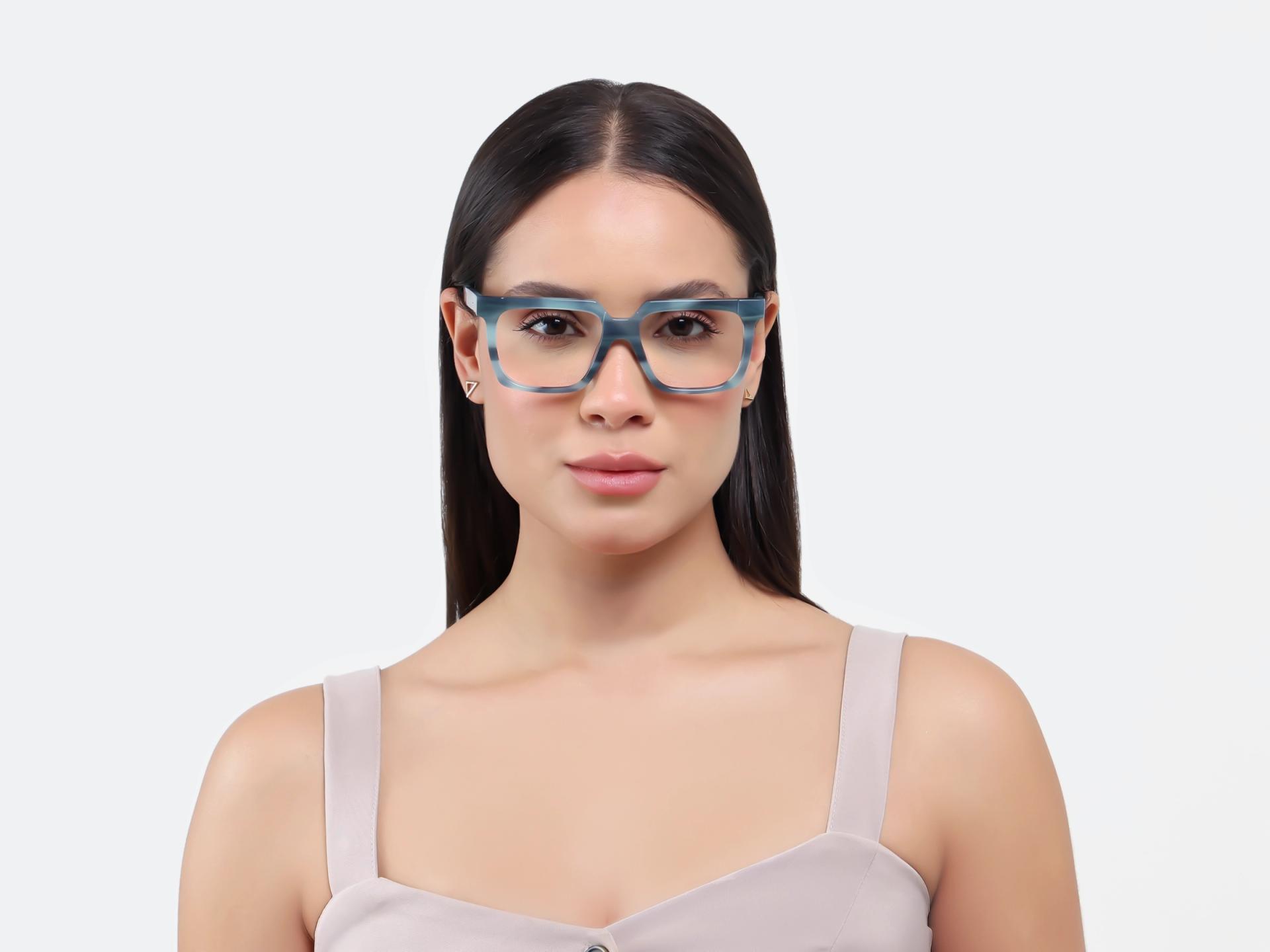 Teal Grotto Square Fullrim Glasses-1