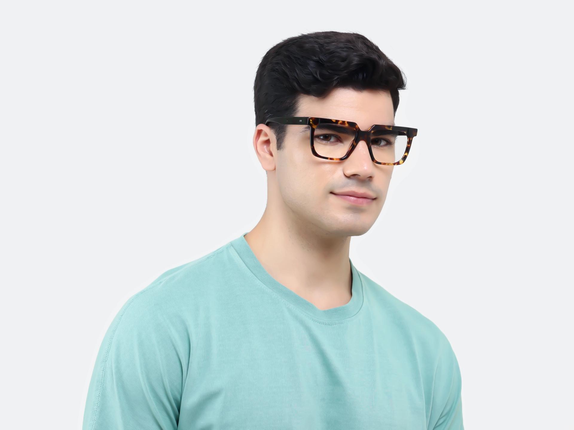 Tortoise Square Acetate Full-Rim Glasses-1