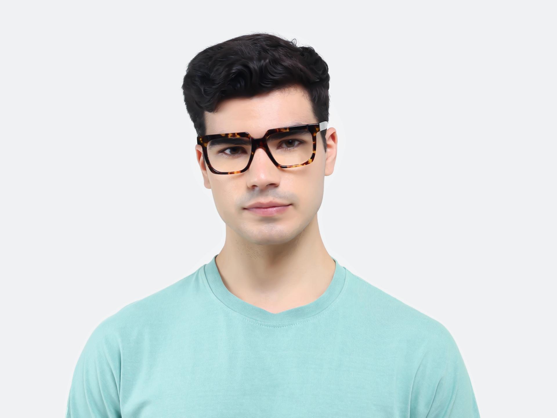 Tortoise Square Acetate Full-Rim Glasses-1