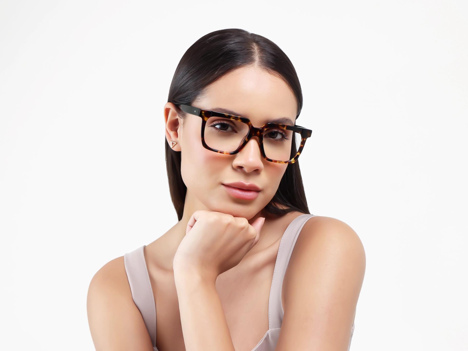 Tortoise Square Acetate Full-Rim Glasses-1