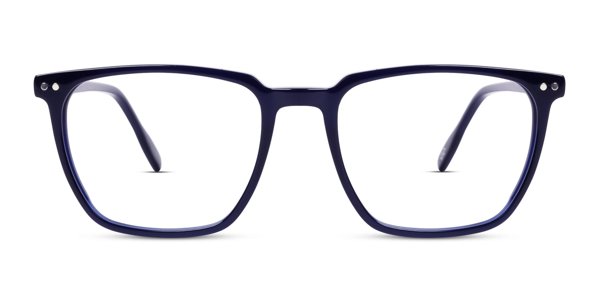 Navy Blue Magnetic Clip-On Glasses – Green & Yellow