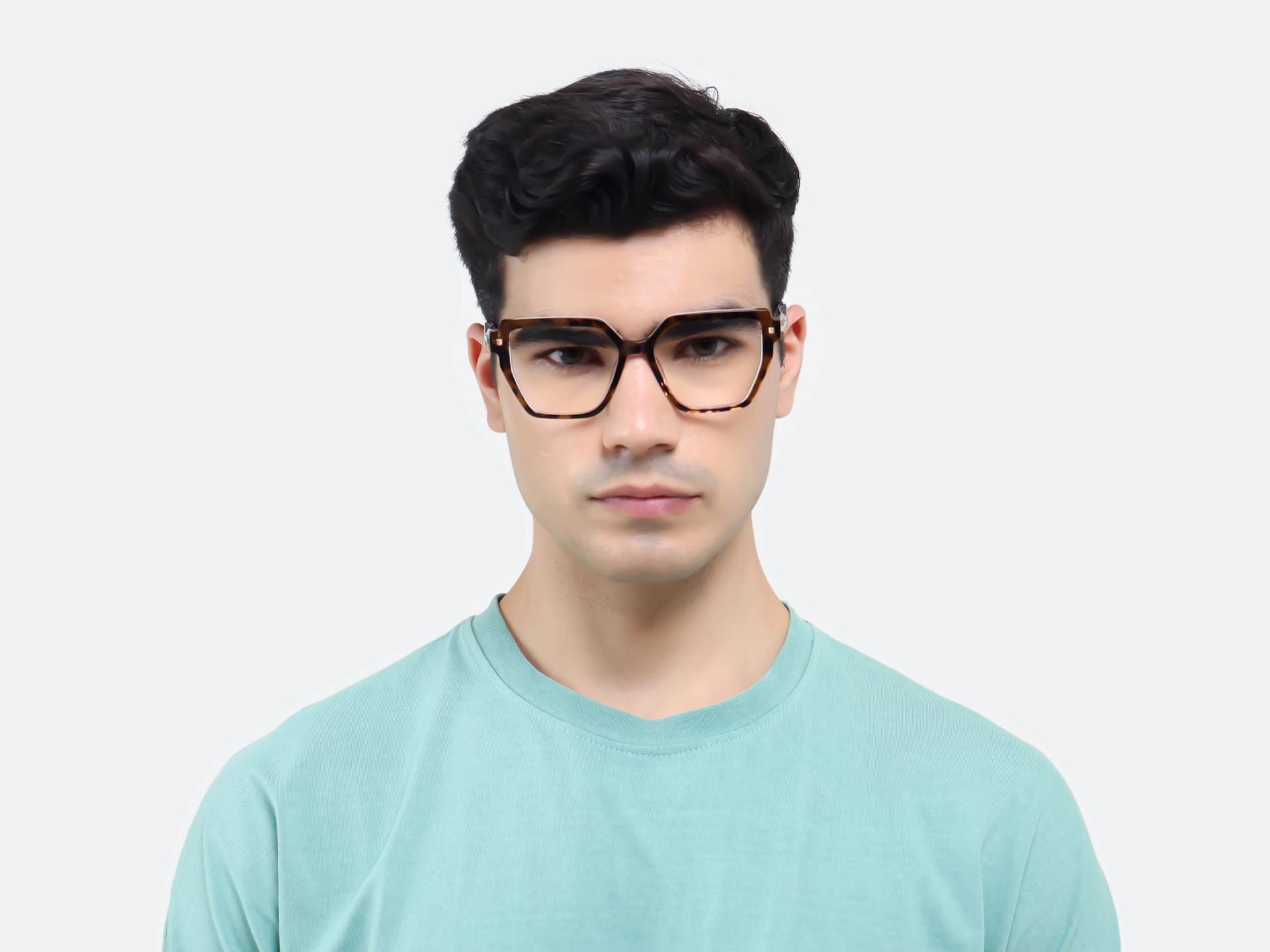 Large Geometric Leopard Prints Acetate Glasses-1